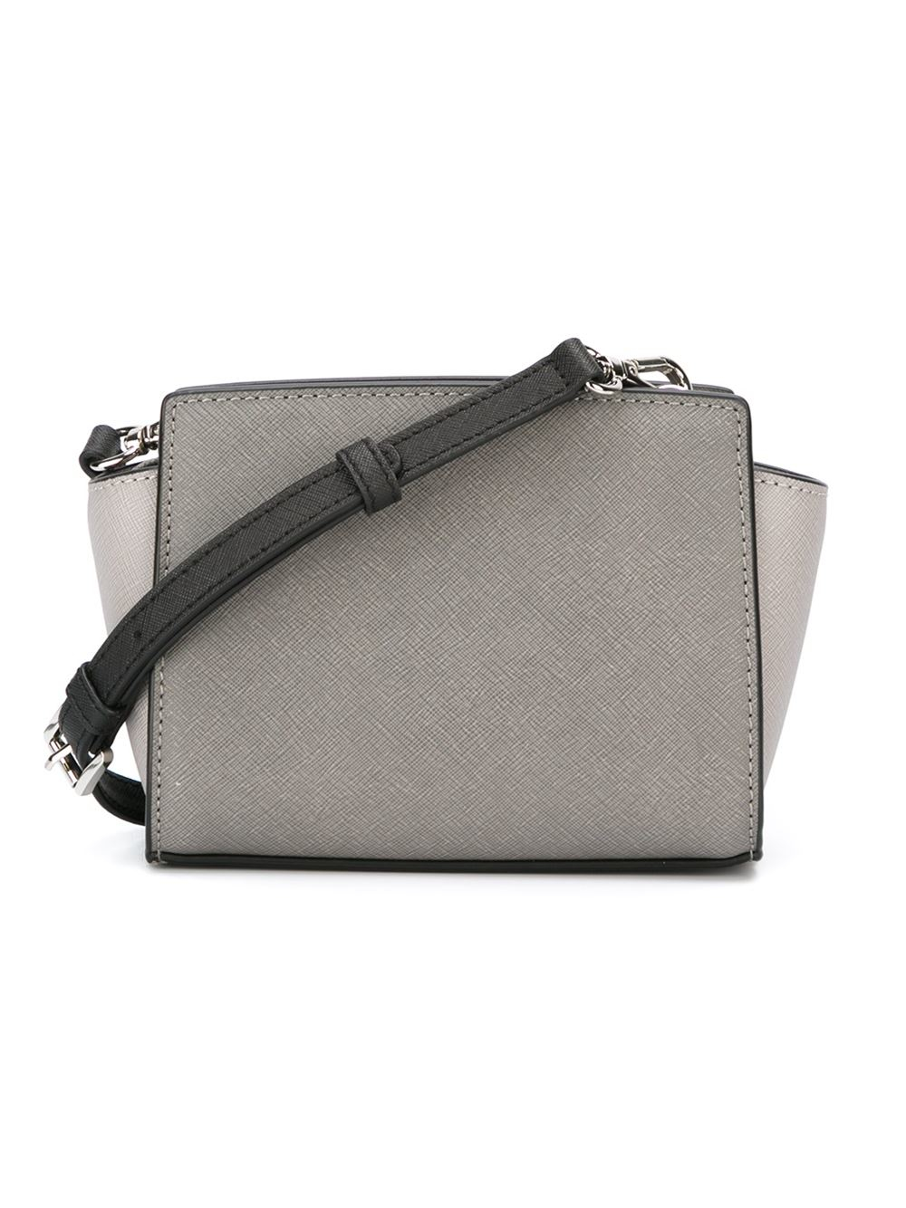 Michael Kors Selma Mini Messenger Leather Crossbody Bag Pearl Grey