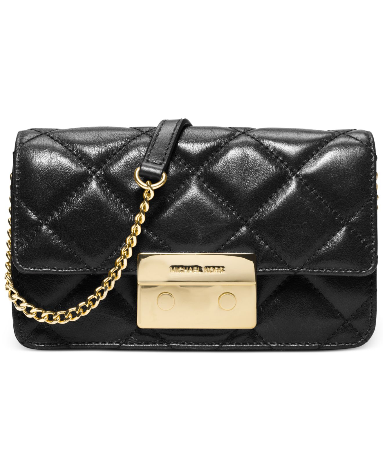 Michael kors Michael Sloan Chain Crossbody in Black (Black/Gold) Lyst
