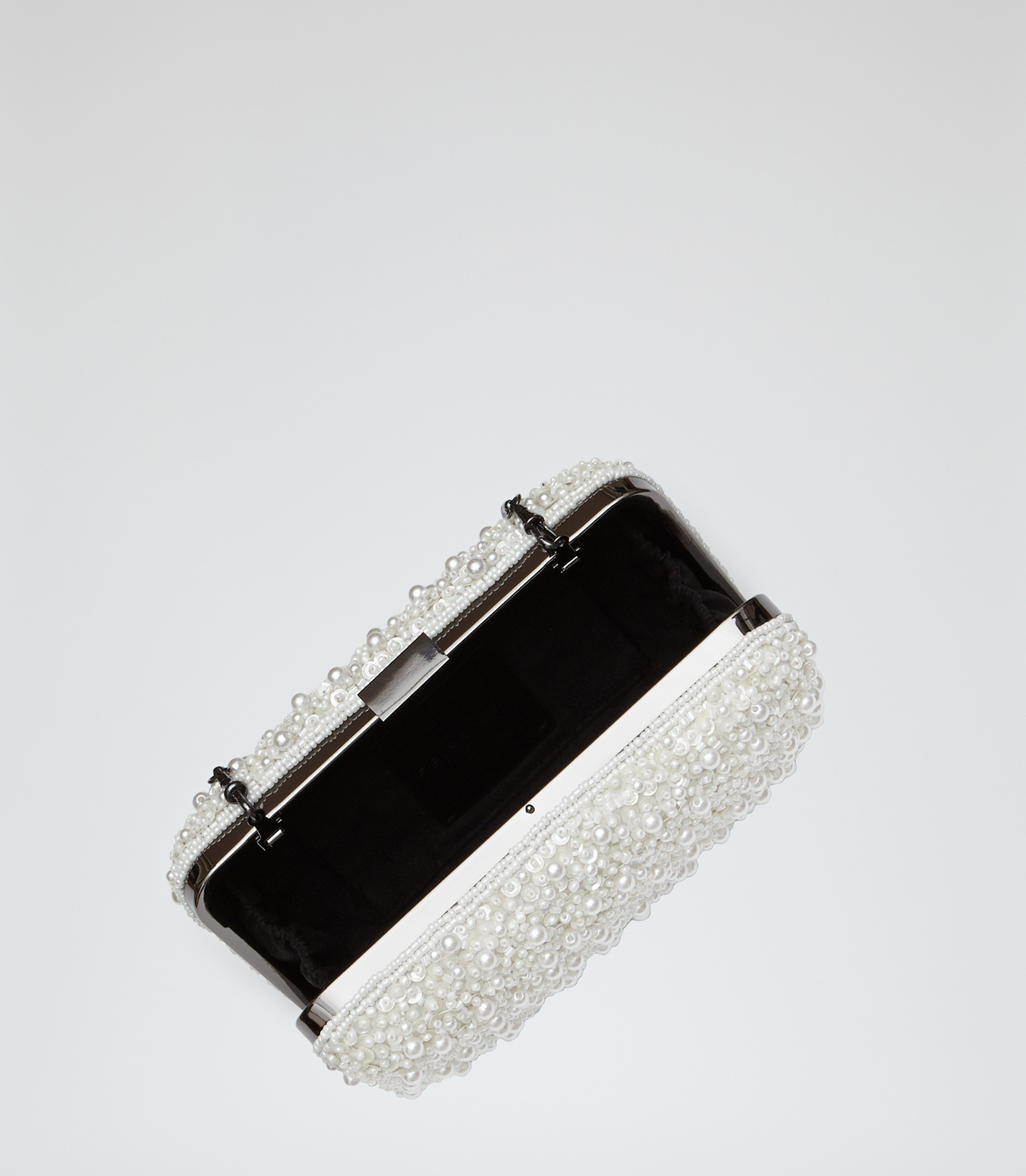 Reiss Miro Beaded Box Clutch Bag in White Lyst