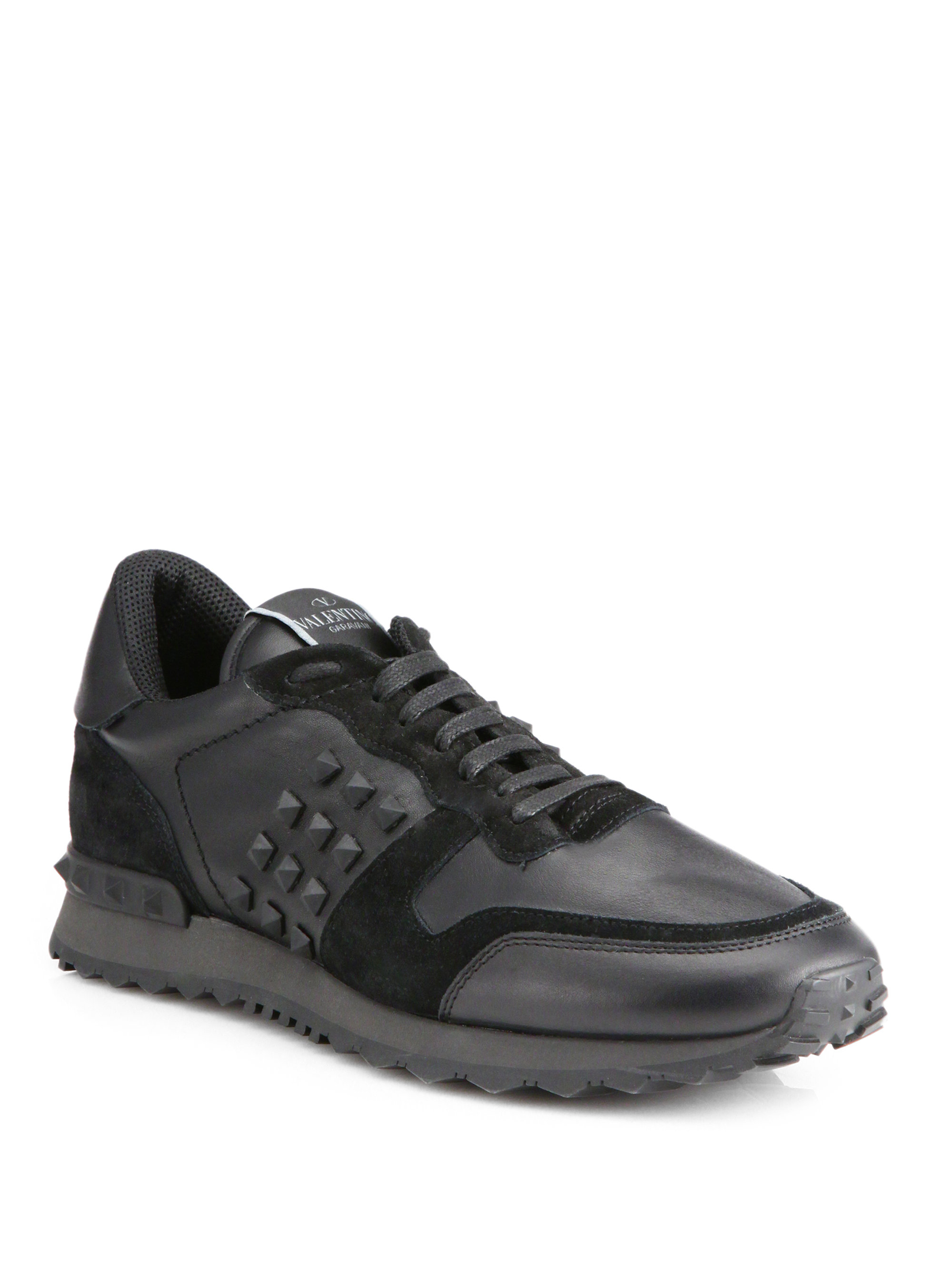Lyst - Valentino Rockstud Sneakers in Black for Men