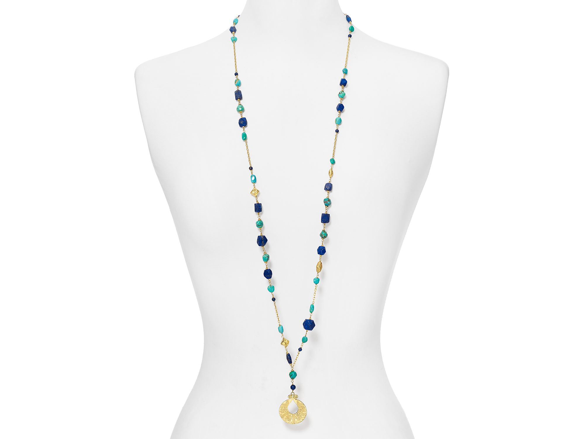 Chan Luu Lapis & Turquoise Pendant Necklace, 40" in Blue - Lyst