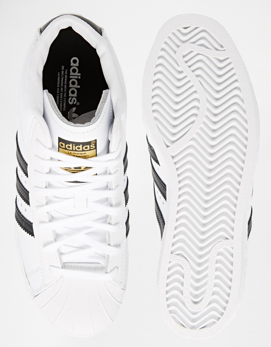 adidas originals superstar concealed wedge white high top trainers