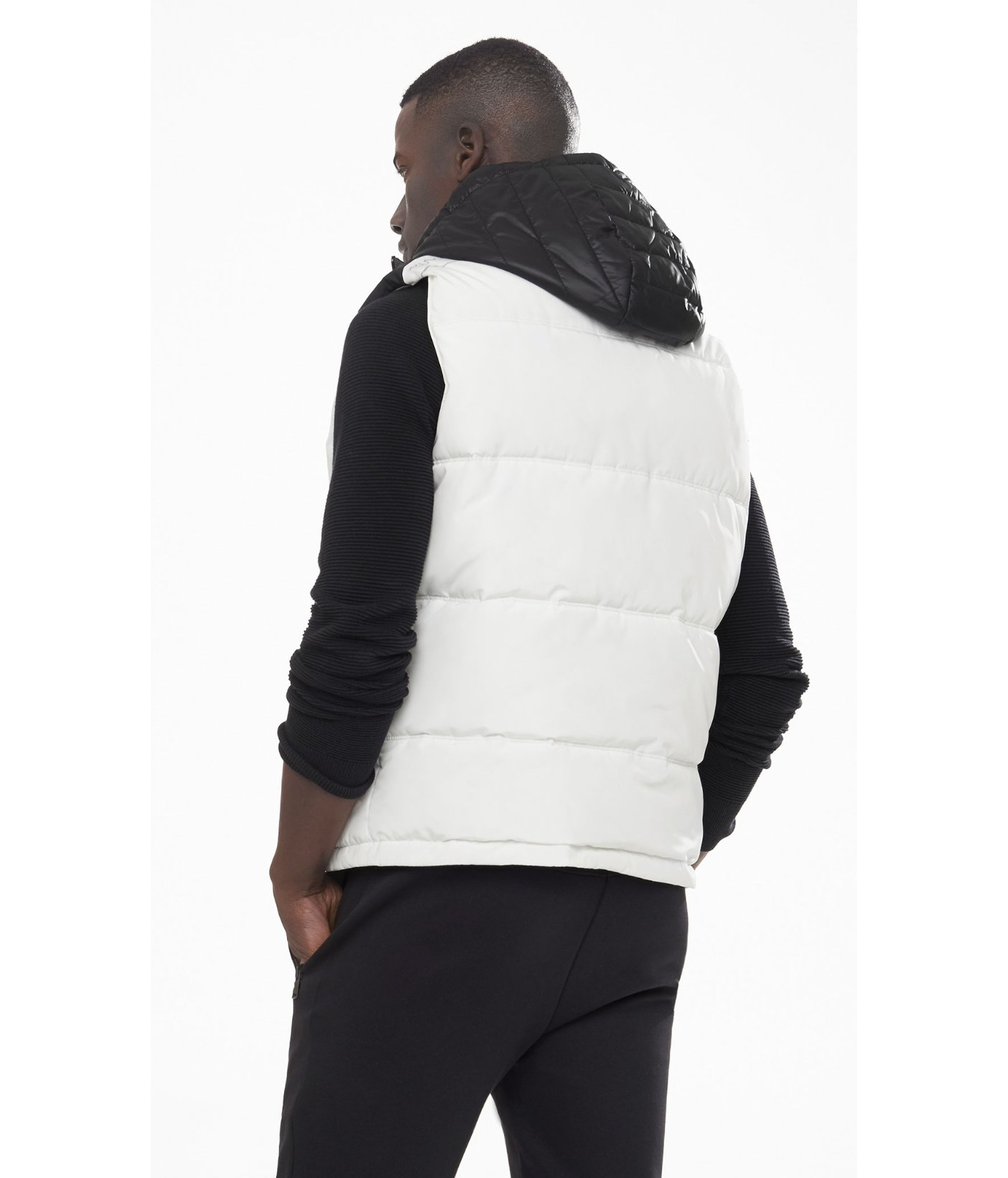 Express White Hooded Puffer Vest for Men - Lyst