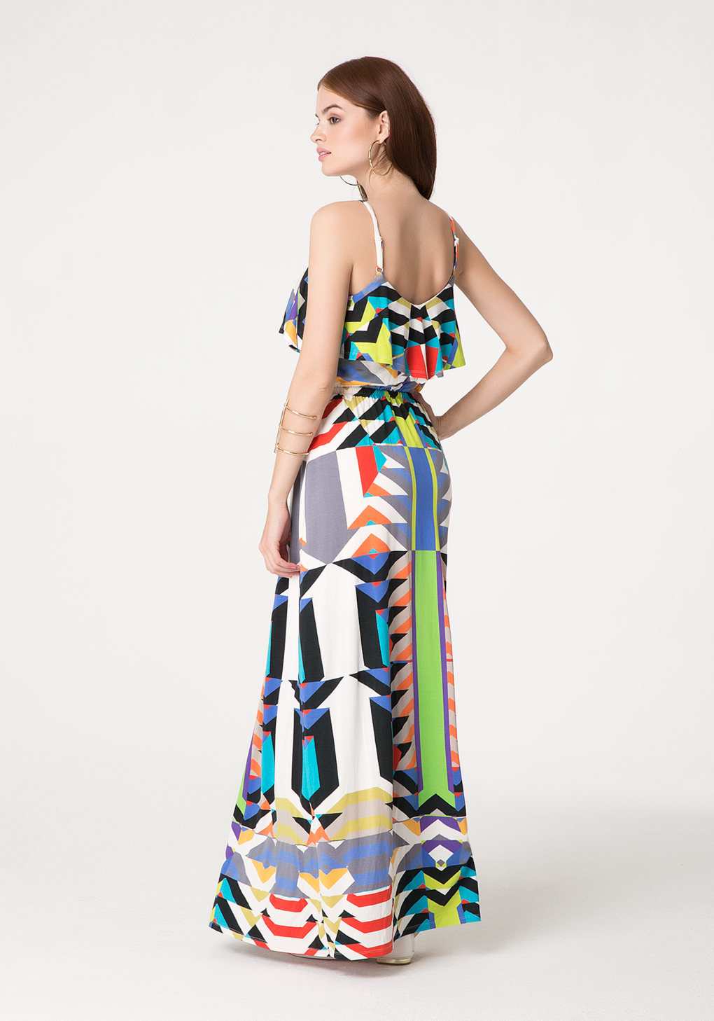 geo print maxi dress
