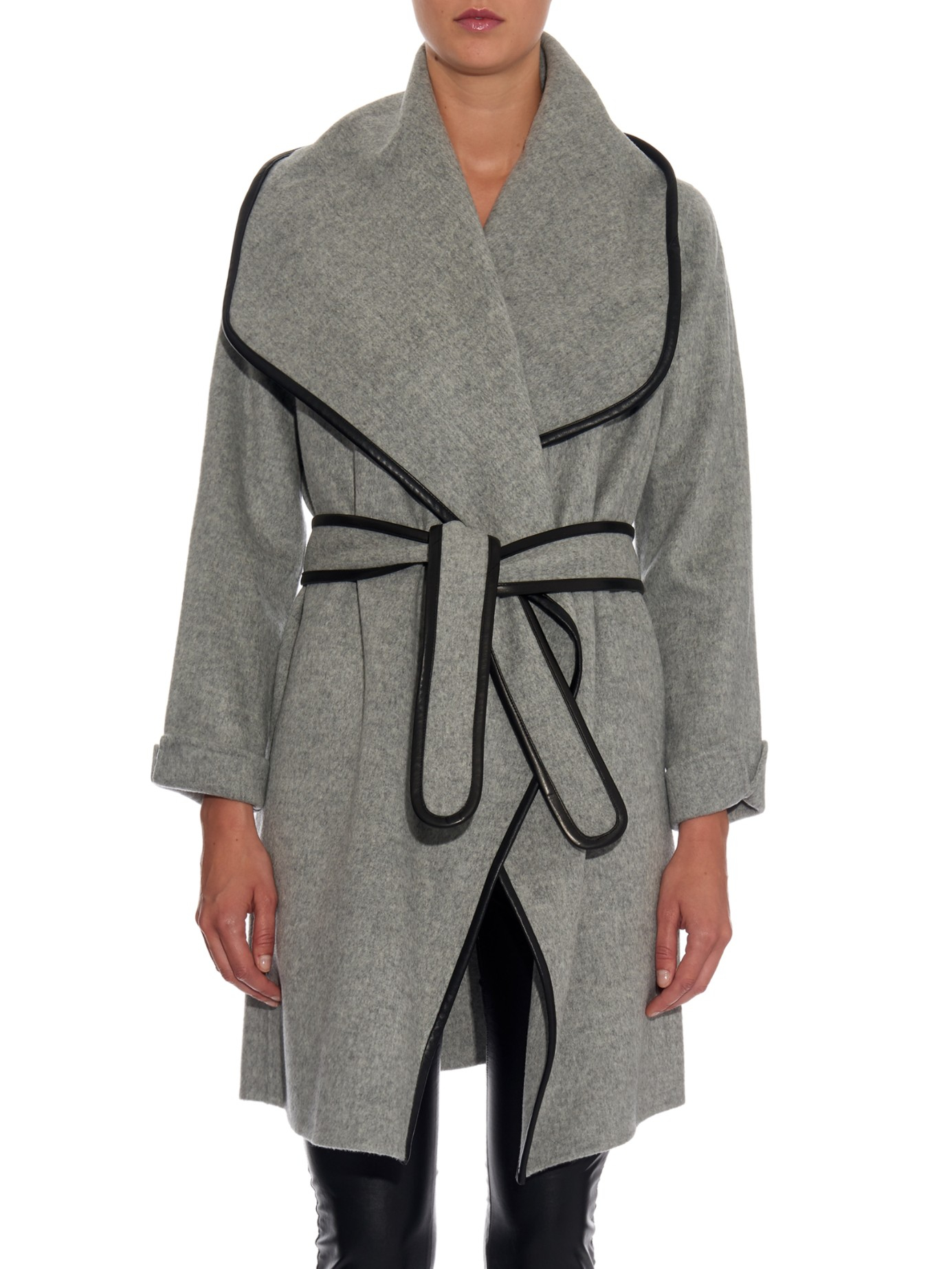 shawl lapel wrap coat