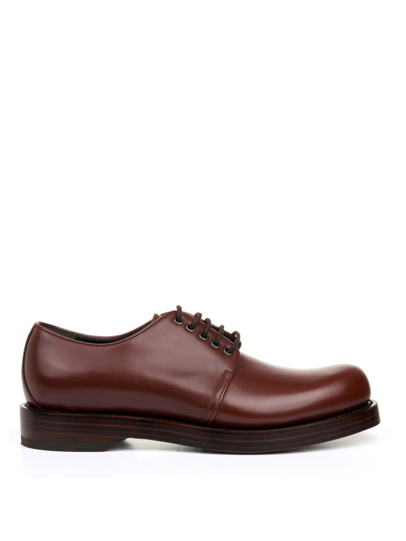 Gucci Leather Lace-Up Shoes in Red for Men (BURGUNDY) | Lyst