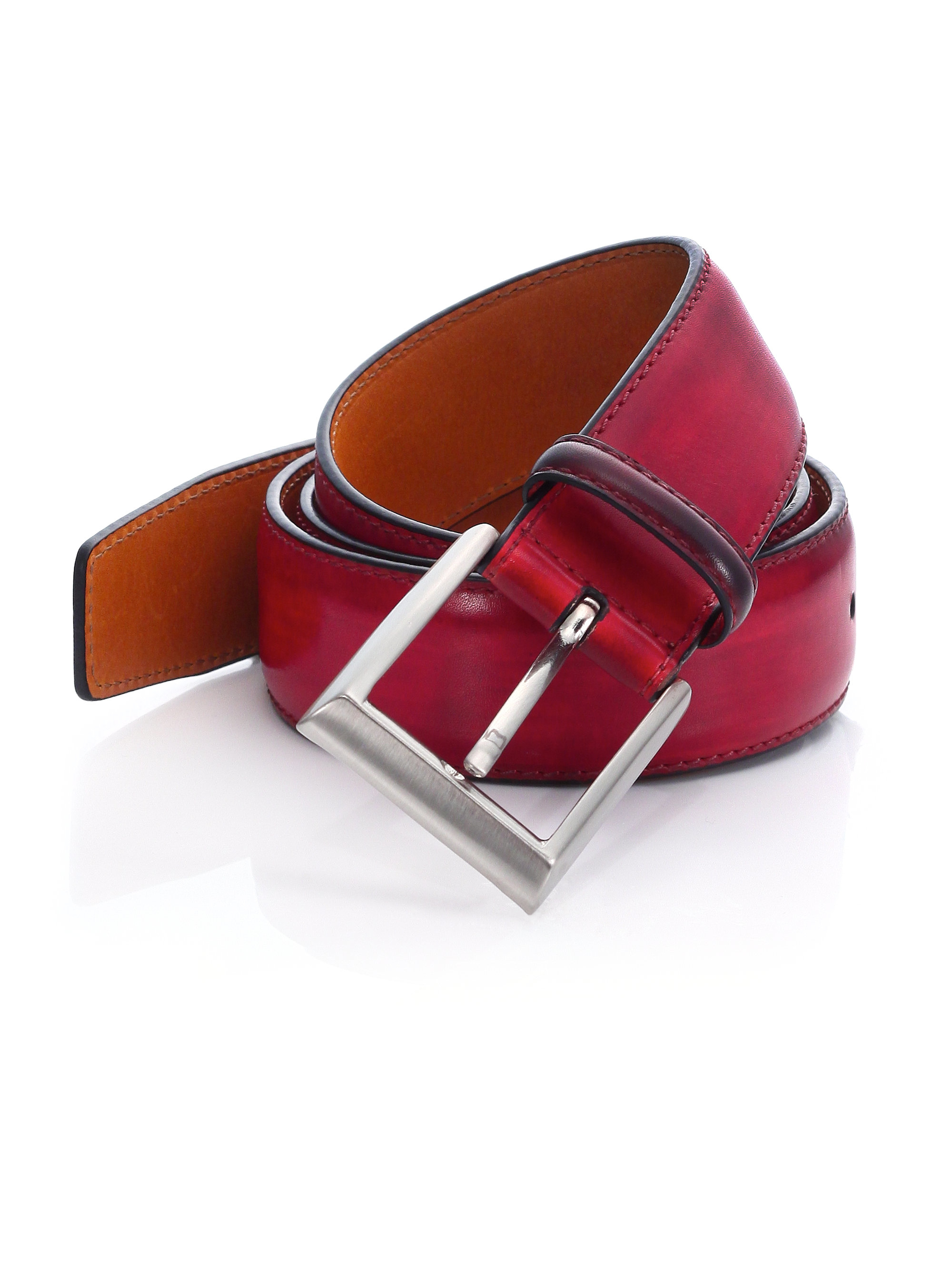 Saks fifth avenue Saks Fifth Avenue By Magnanni Leather Belt in Red for Men | Lyst