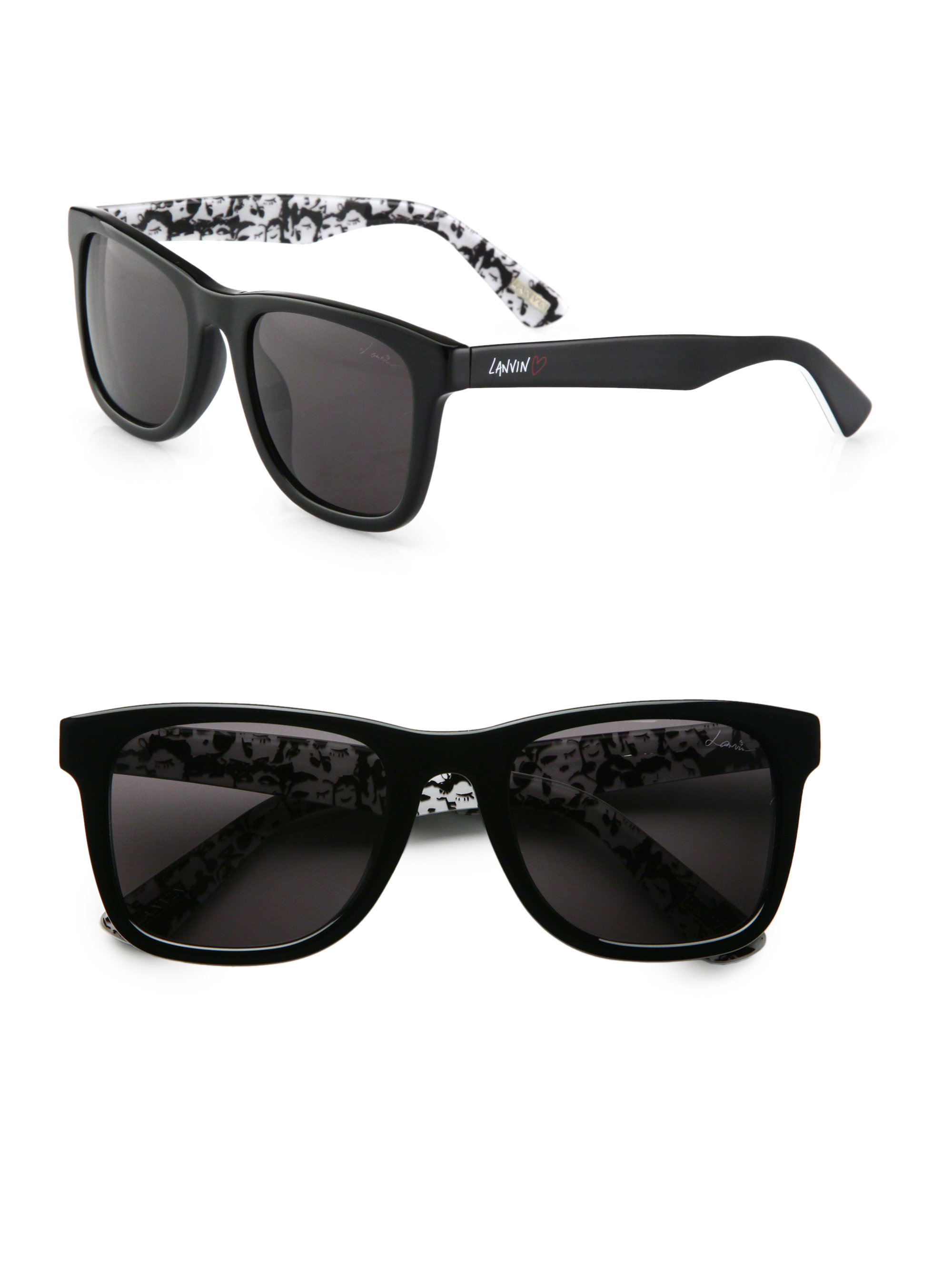 Lanvin Resin Wayfarer Sunglasses In Black For Men Lyst 