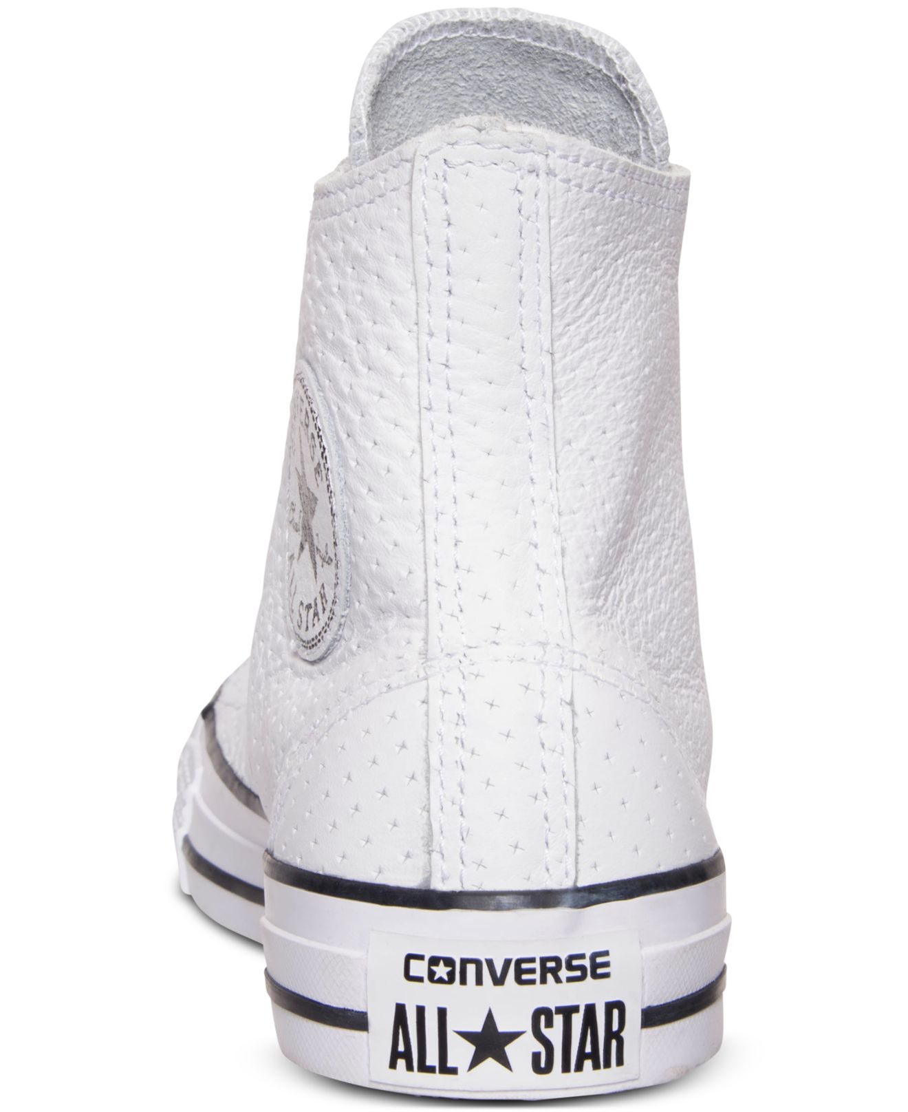 all white converse with black line