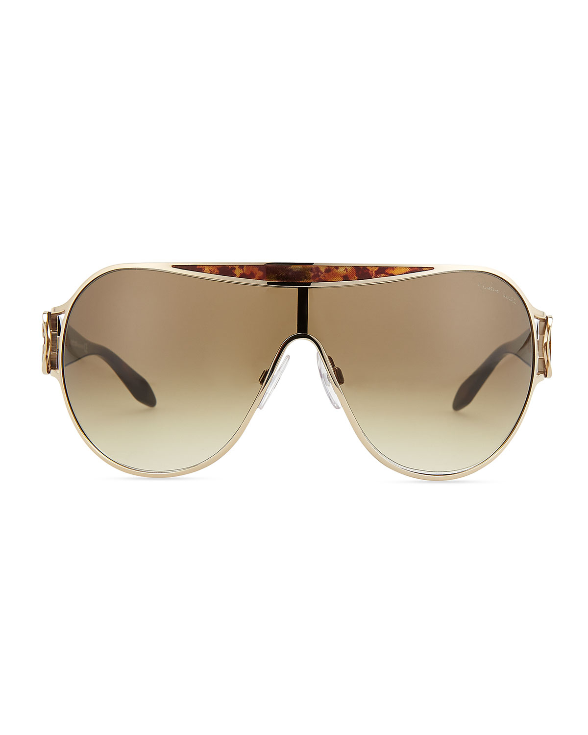 Roberto Cavalli Shield Havanatemple Sunglasses in Brown (ROSE GOLD ...