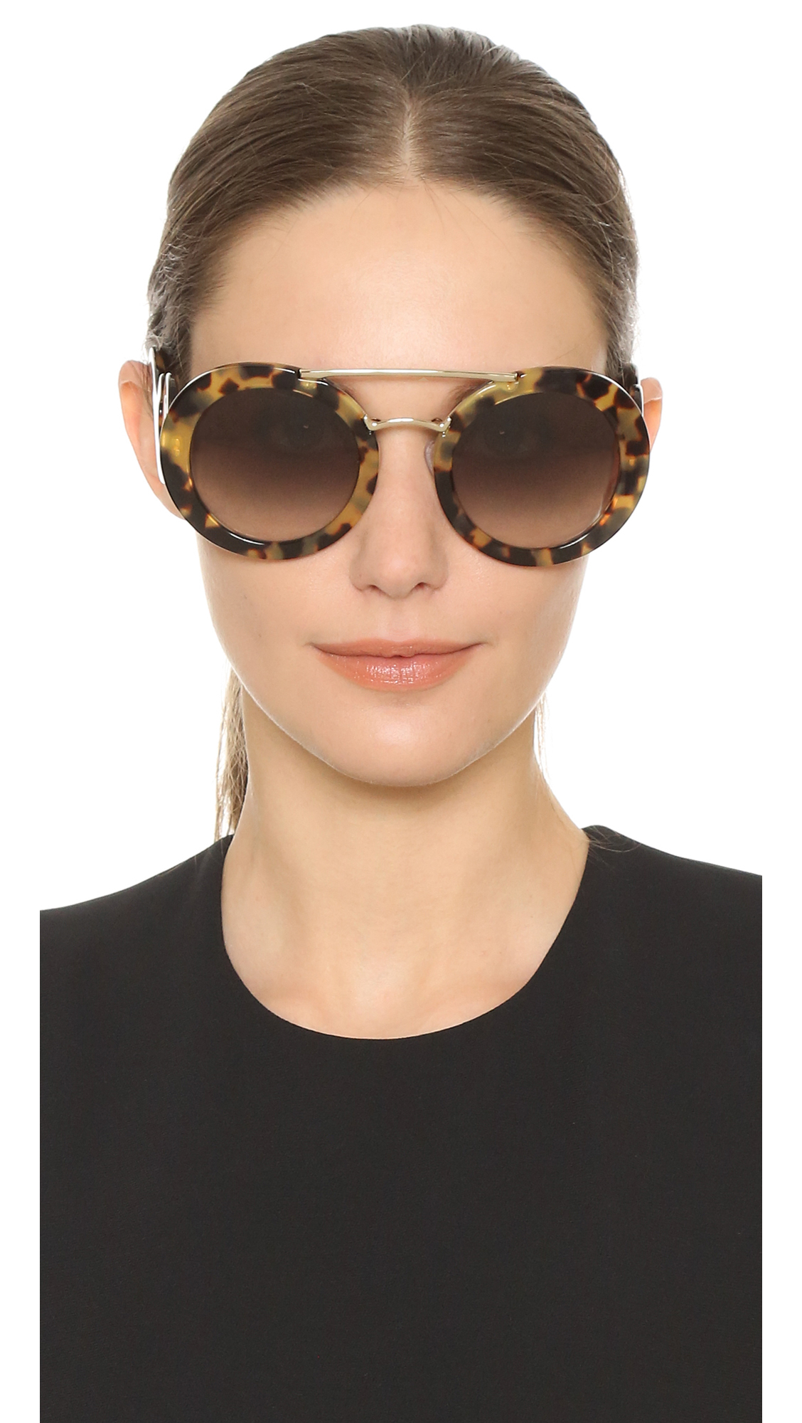 Prada Catwalk Oversized Sunglasses in Gray - Lyst