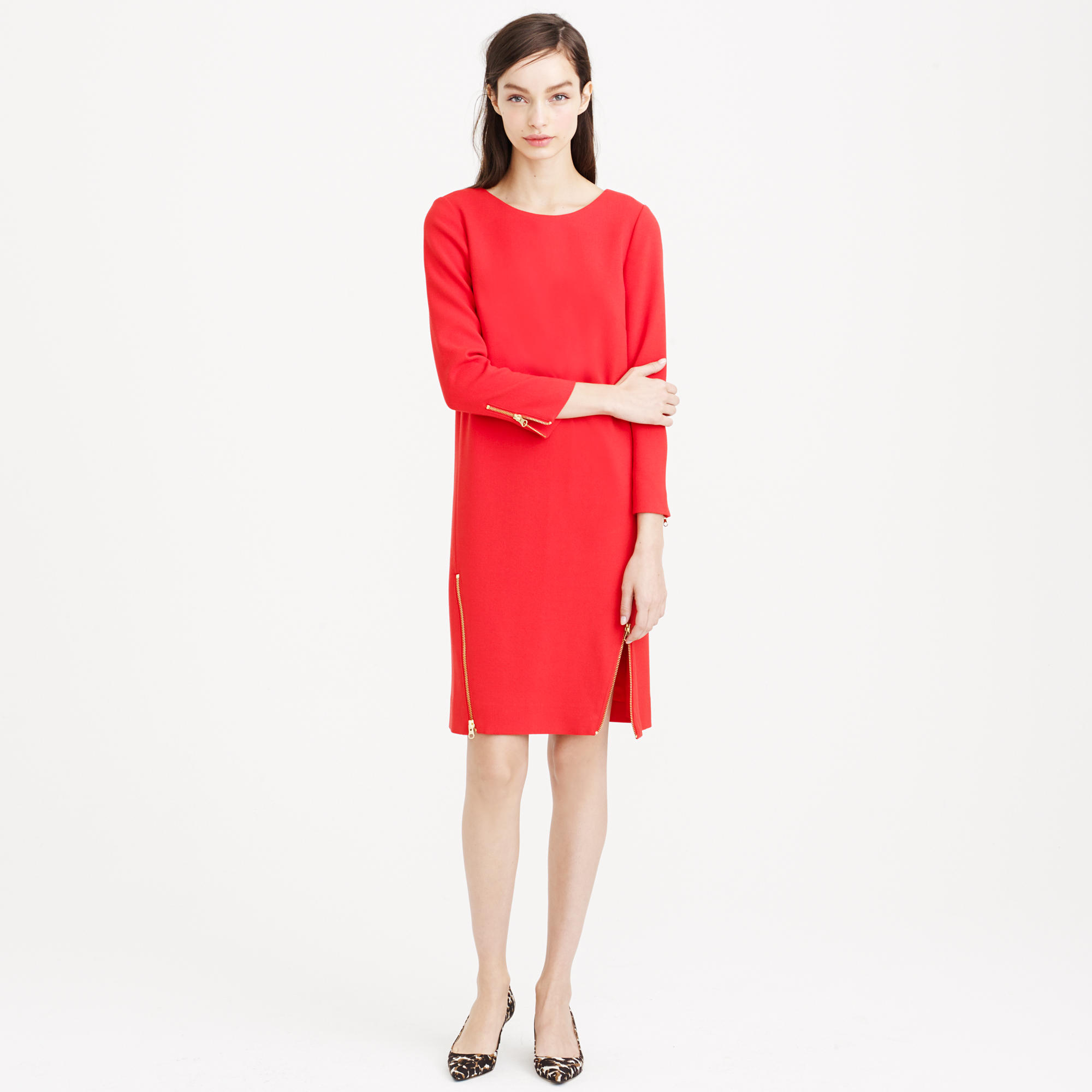 j crew red dress