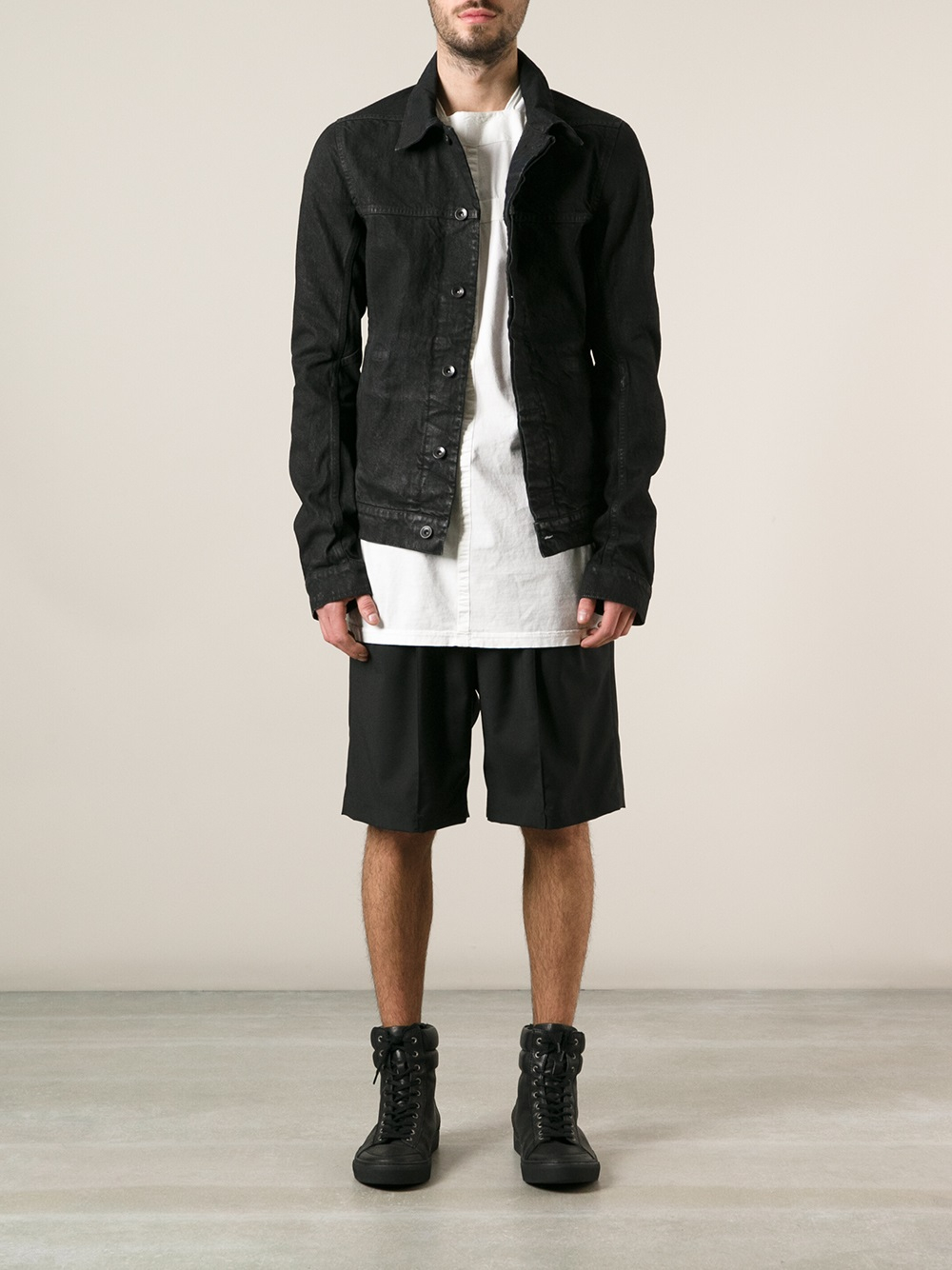 Rick Owens DRKSHDW Denim Worker Jacket in Black for Men | Lyst