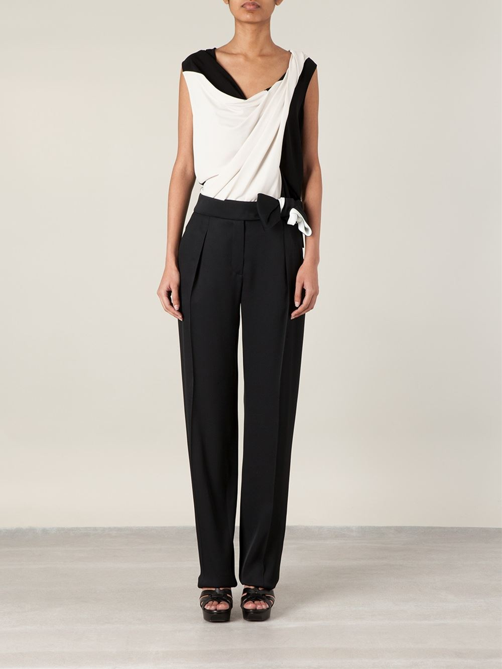high waisted bow trousers