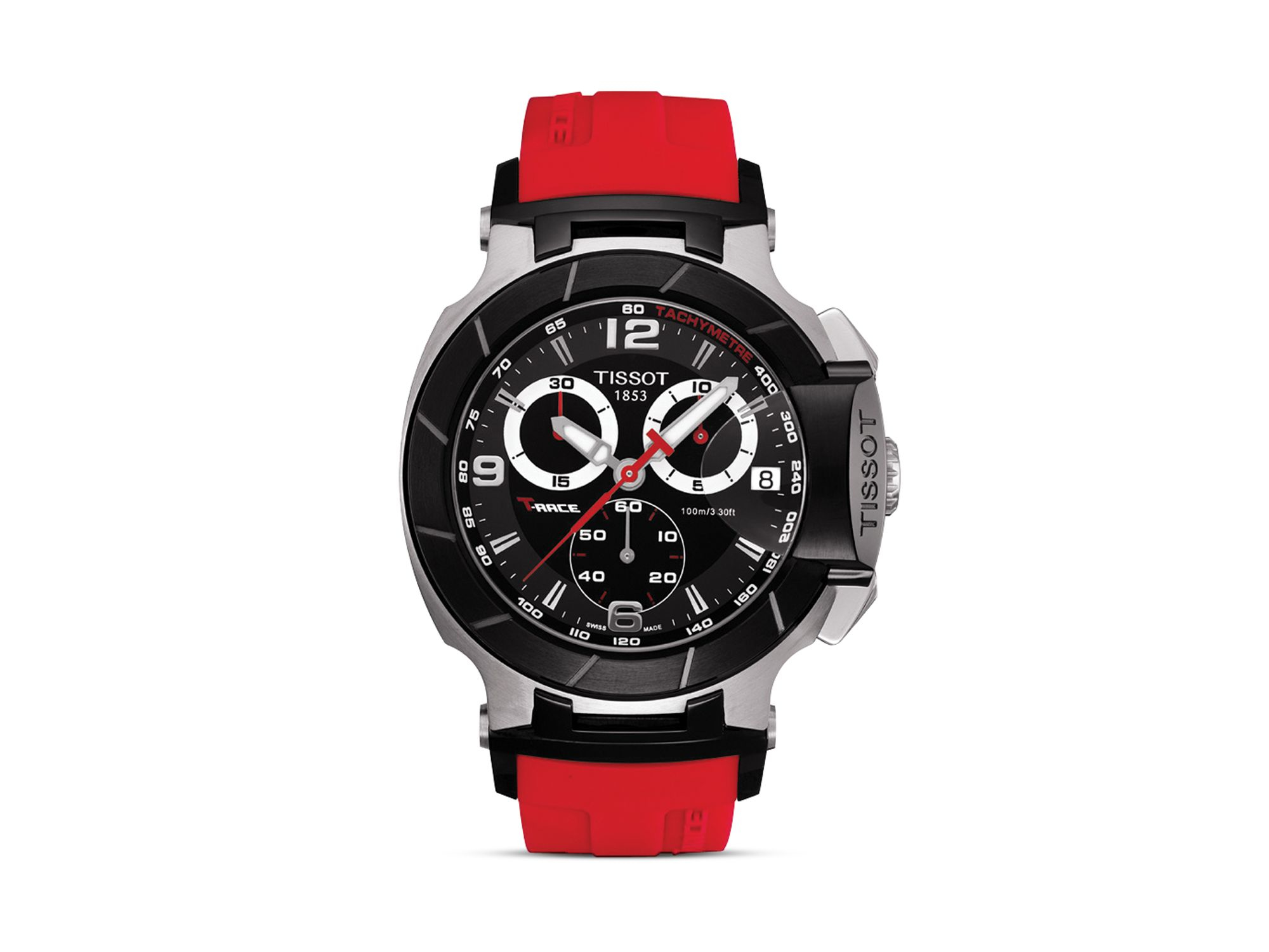 Tissot T Race Men S Black Quartz Chronograph Red Rubber Watch 50mm In Black For Men Lyst