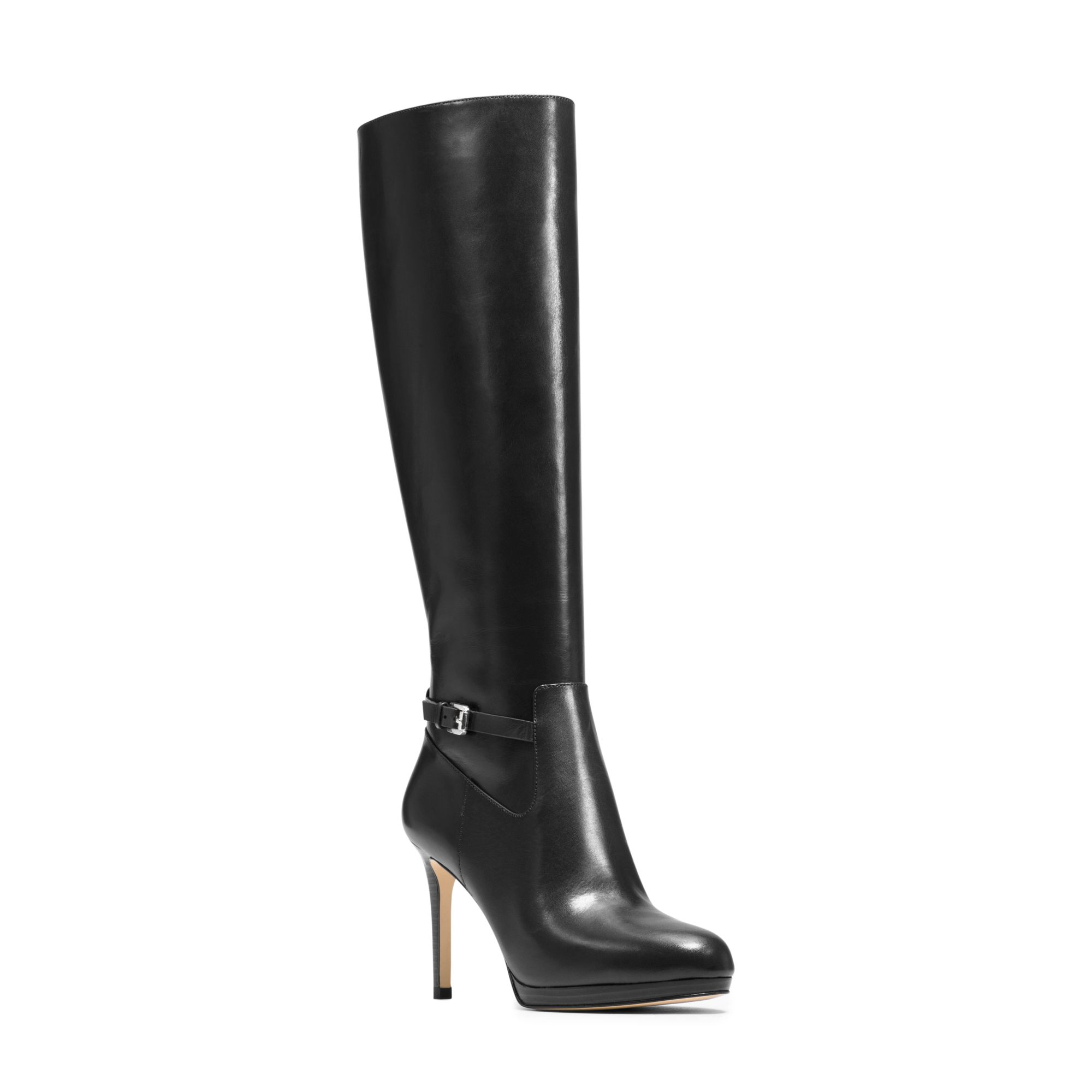michael kors black leather boots