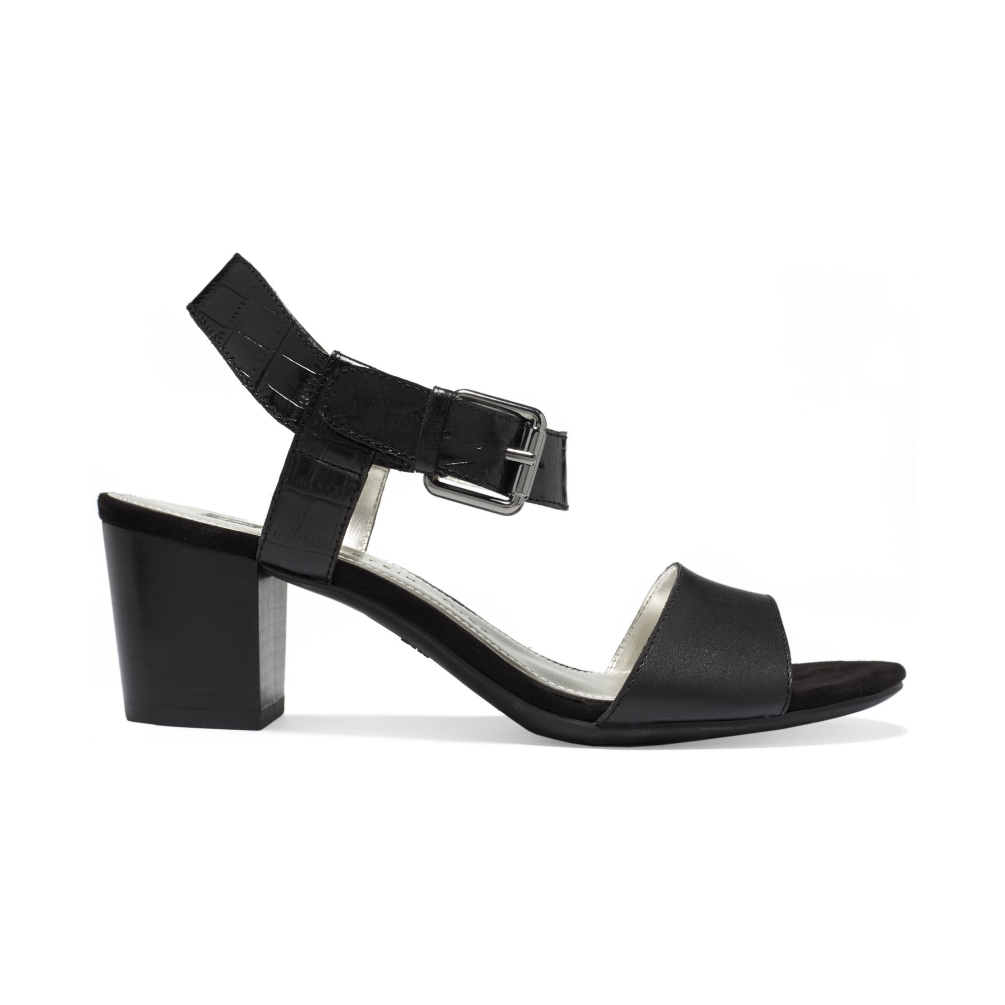 Lyst - Anne Klein Petrona Block Heel Sandals in Black