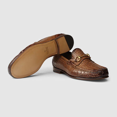 Gucci 1953 Horsebit Crocodile Loafer in Brown for Men | Lyst