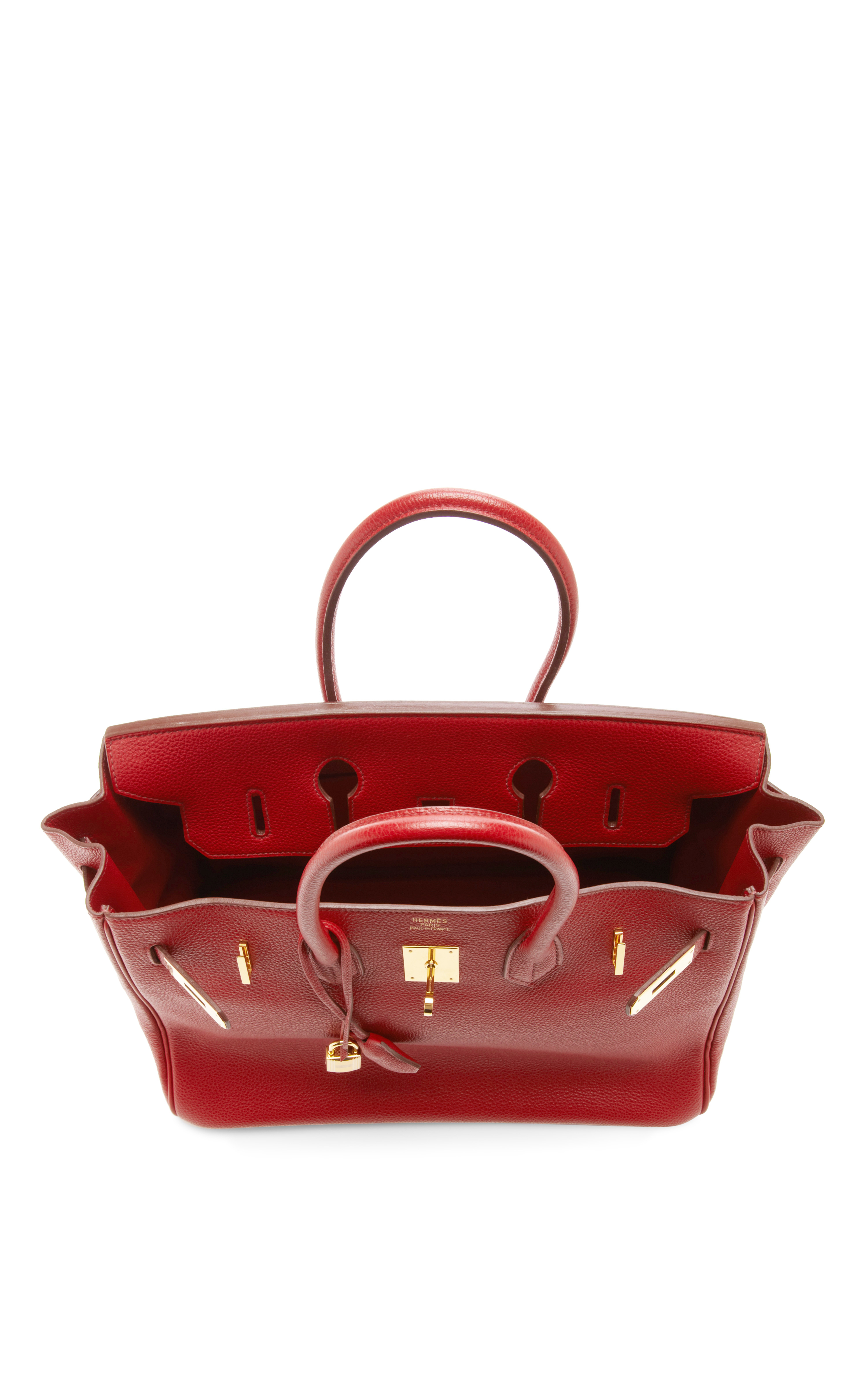 hermes red birkin togo leather satchel  