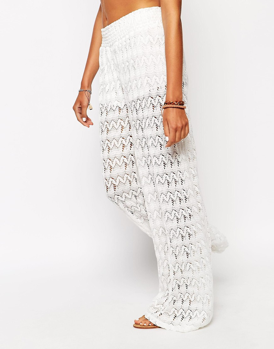 Surf Gypsy Crochet Beach Pants in White | Lyst
