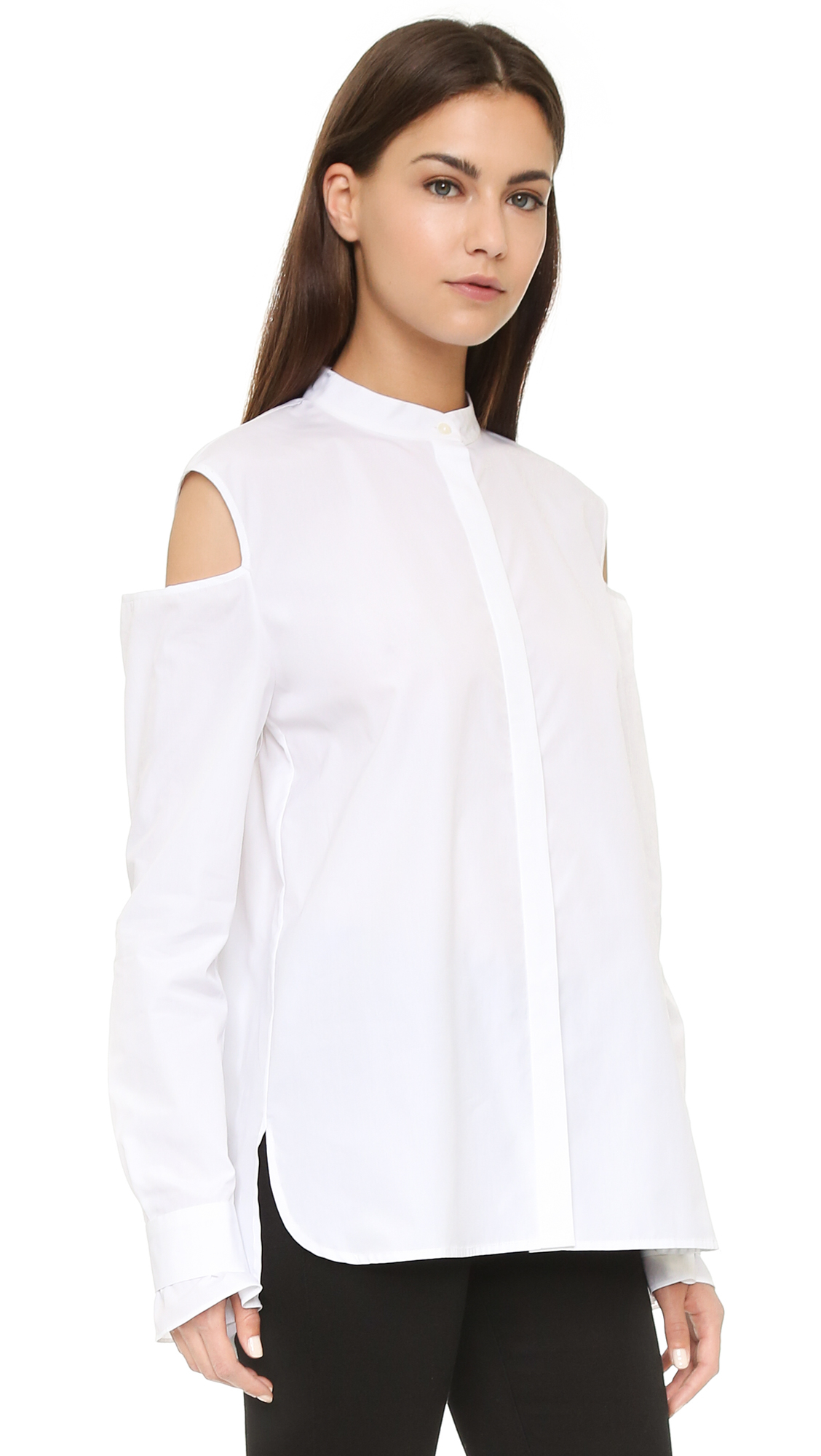 white open shoulder top
