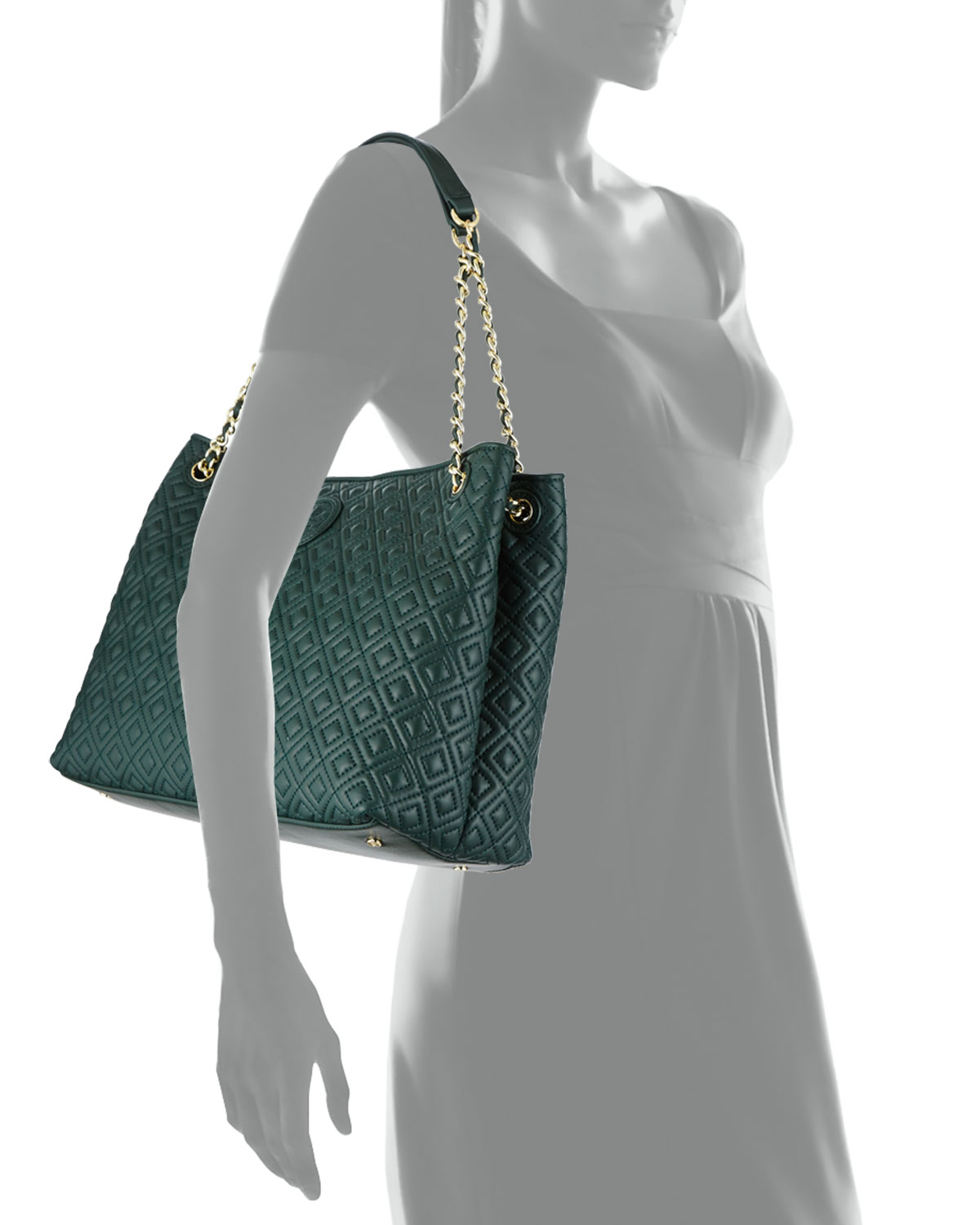 Tory burch Marion Quilted Shoulder Bag in Green Lyst