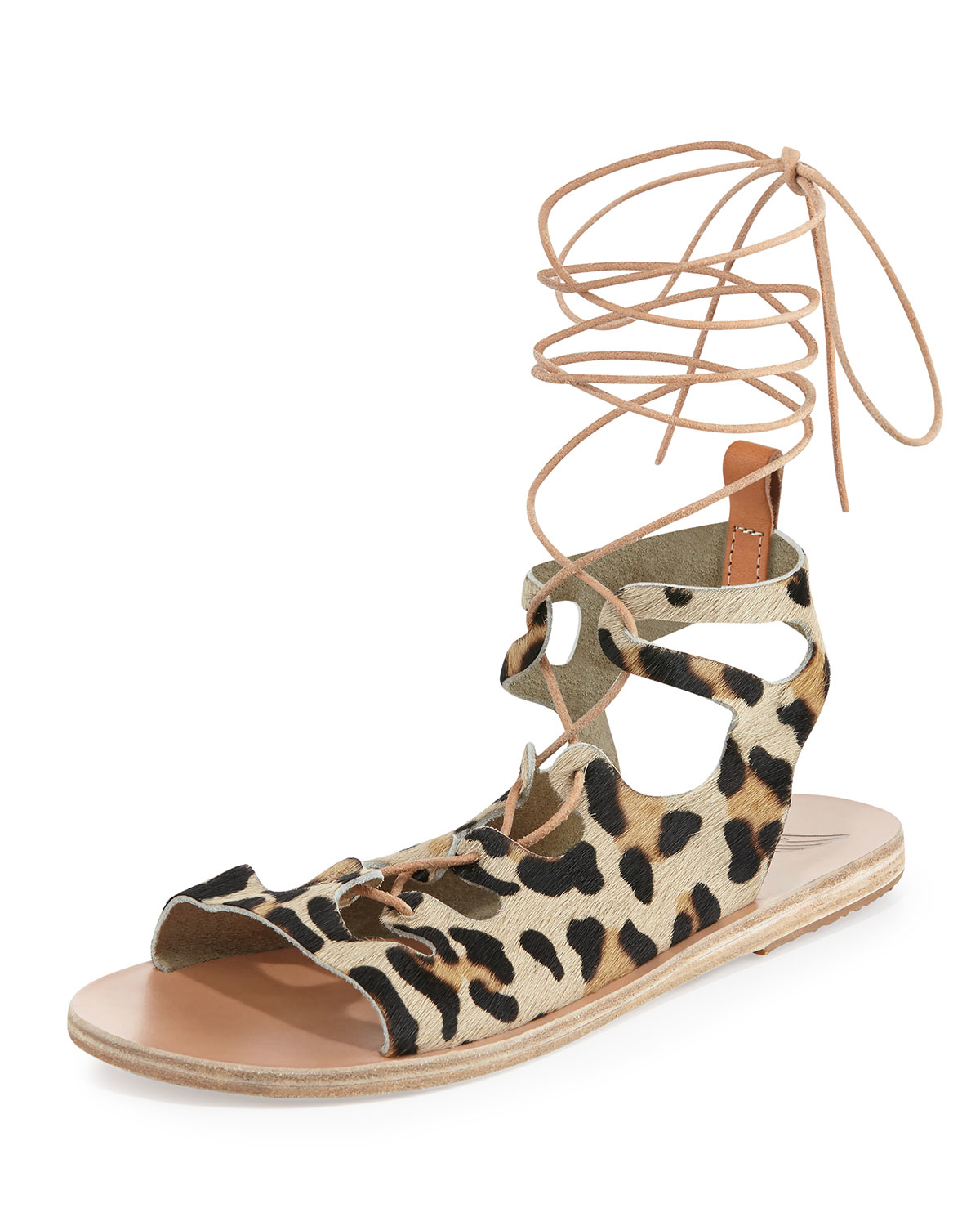 ancient greek sandals leopard