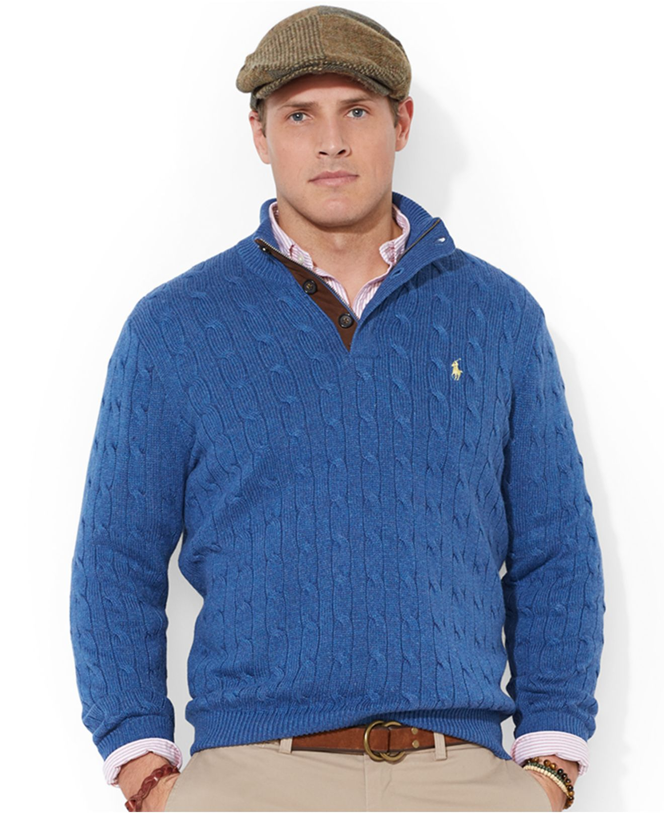 Lyst - Polo ralph lauren Big And Tall Cable-Knit Tussah Silk Sweater in ...