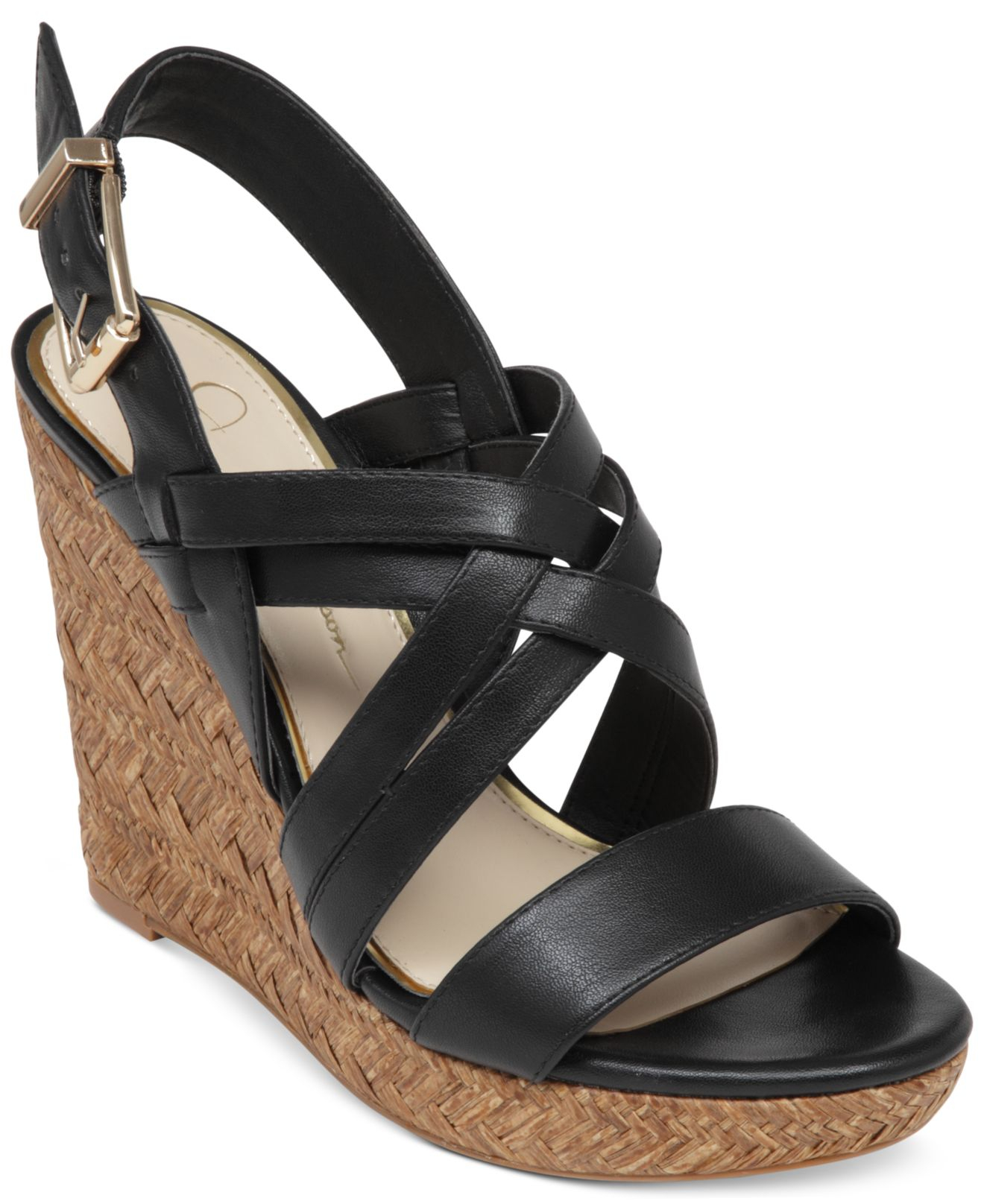 Lyst - Jessica Simpson Julita Platform Wedge Sandals in Black