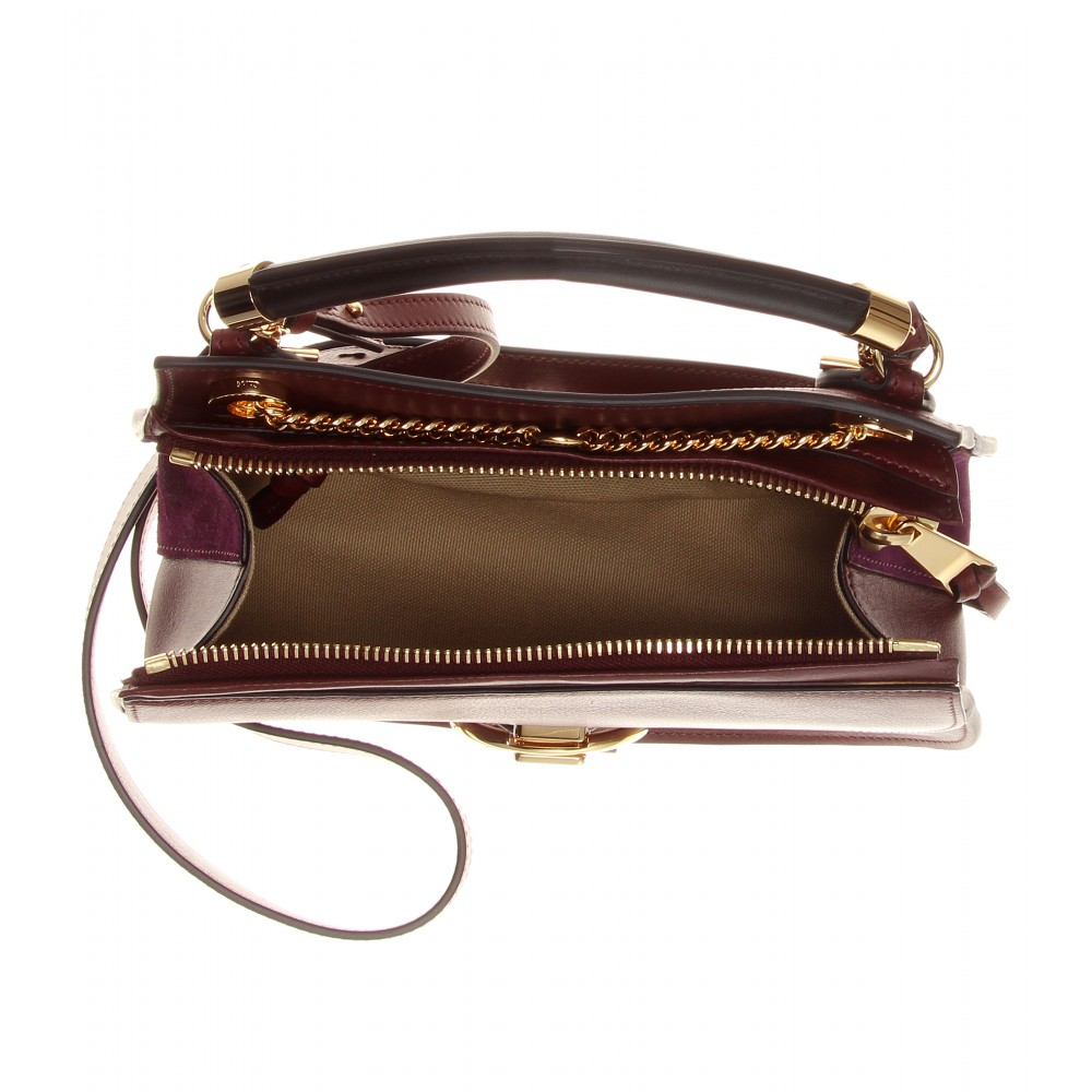 Lyst - Chloé Goldie Small Leather and Suede Shoulder Bag in Purple