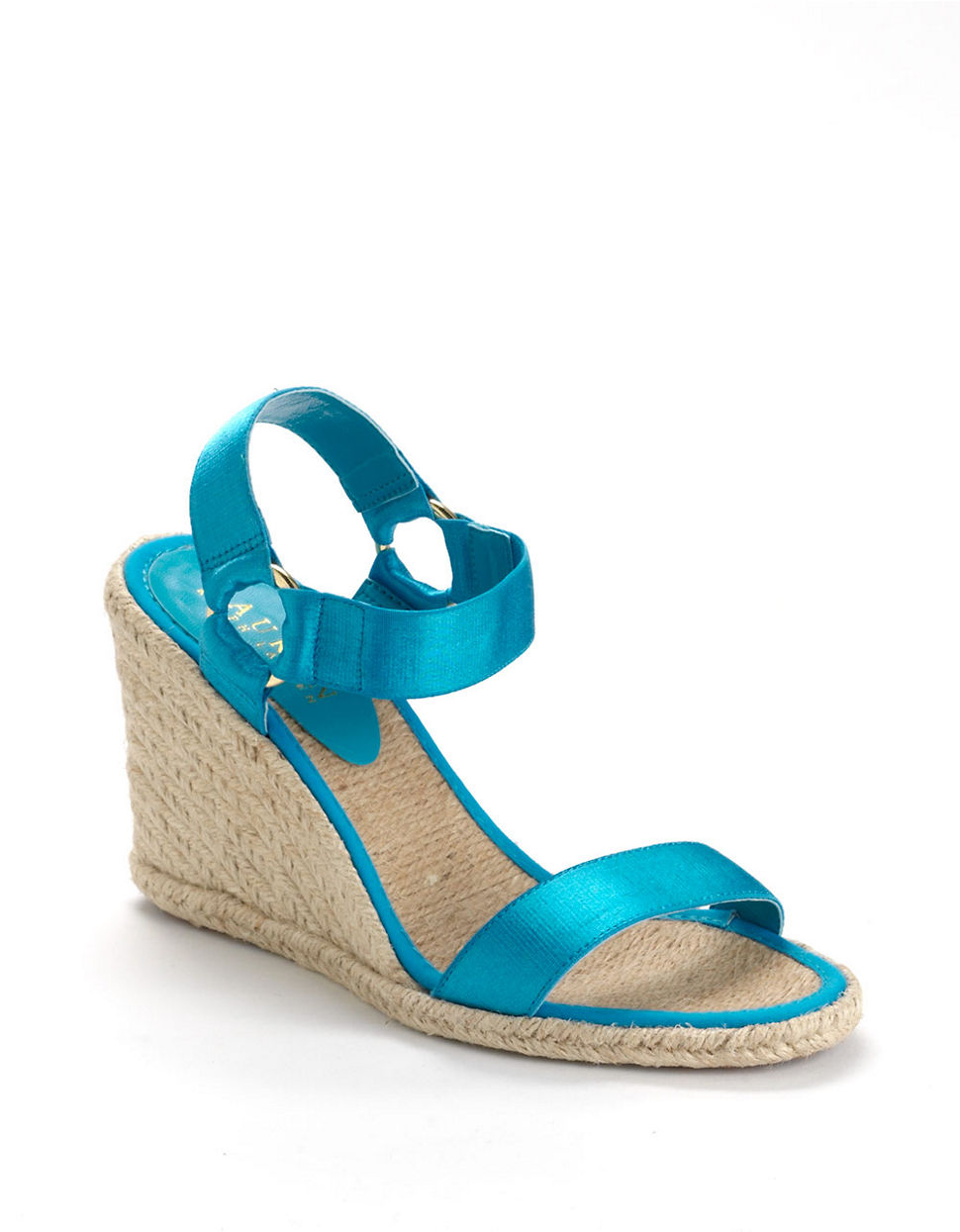 Lauren By Ralph Lauren Indigo Banded Espadrille Wedge Sandals in Blue ...