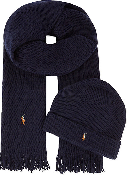 ralph lauren hat and scarf set