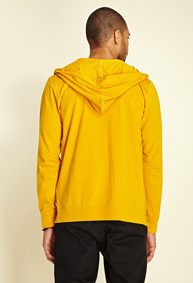 yellow drawstring hoodie