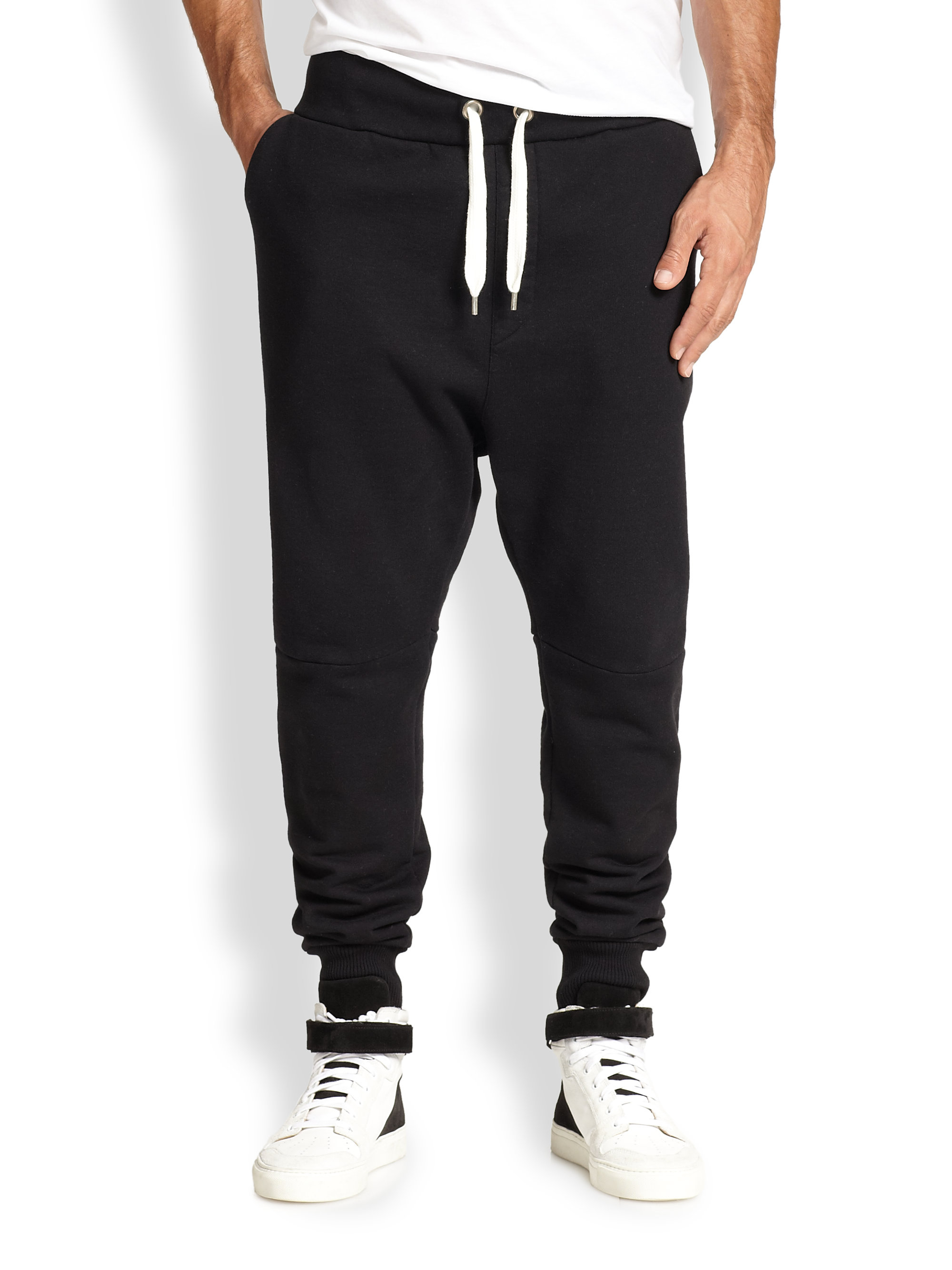 Lyst - Ami Slim-Leg Fleece Jogger Sweatpants in Black for Men