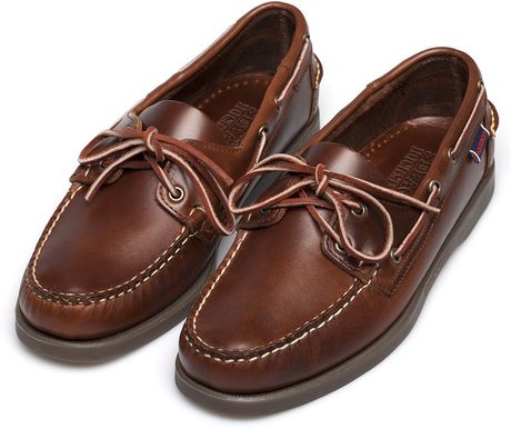 Sebago Brown Leather Dockside Boat Shoes in Brown for Men