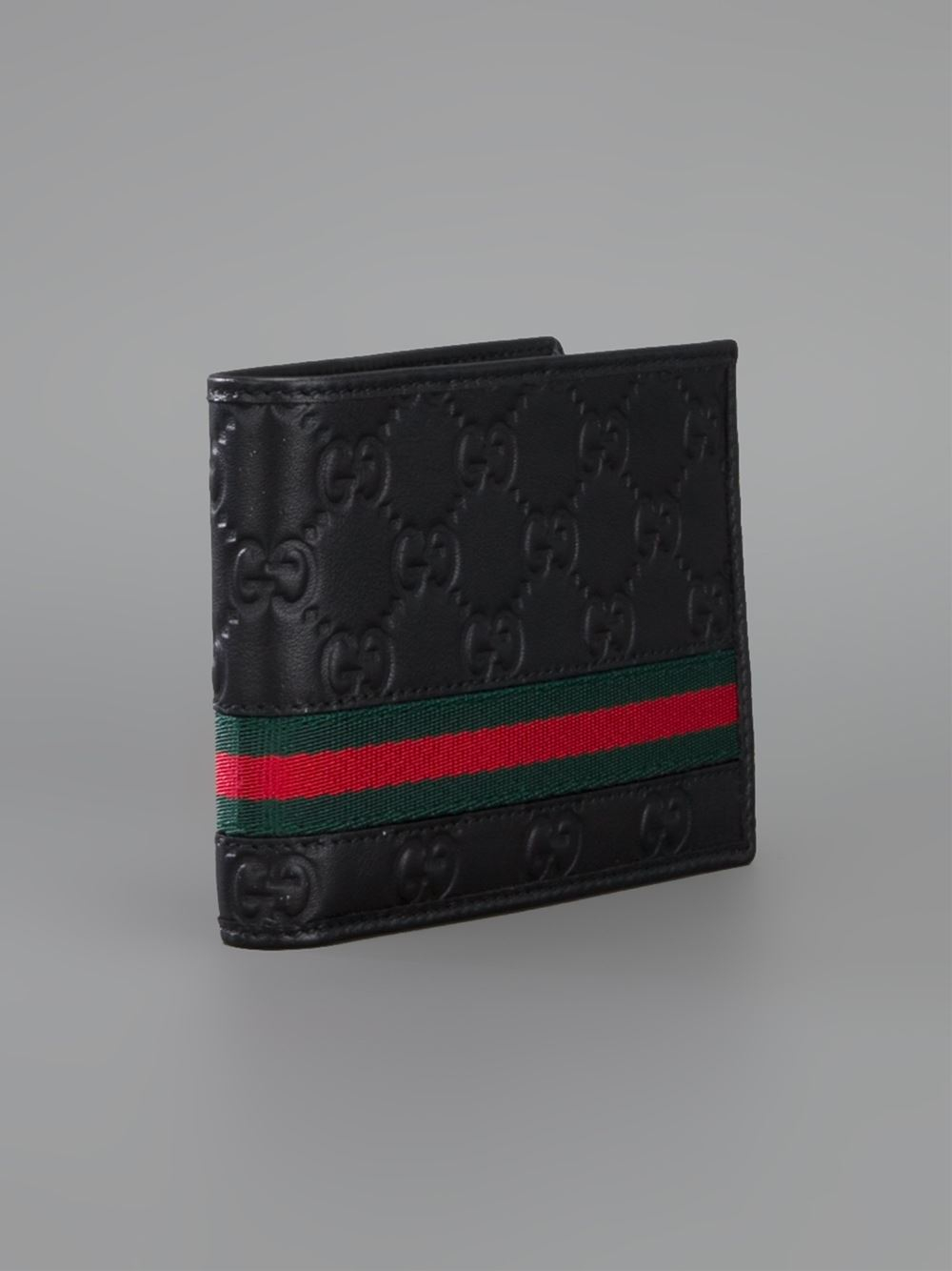 Gucci Monogram Embossed Wallet in Black for Men | Lyst