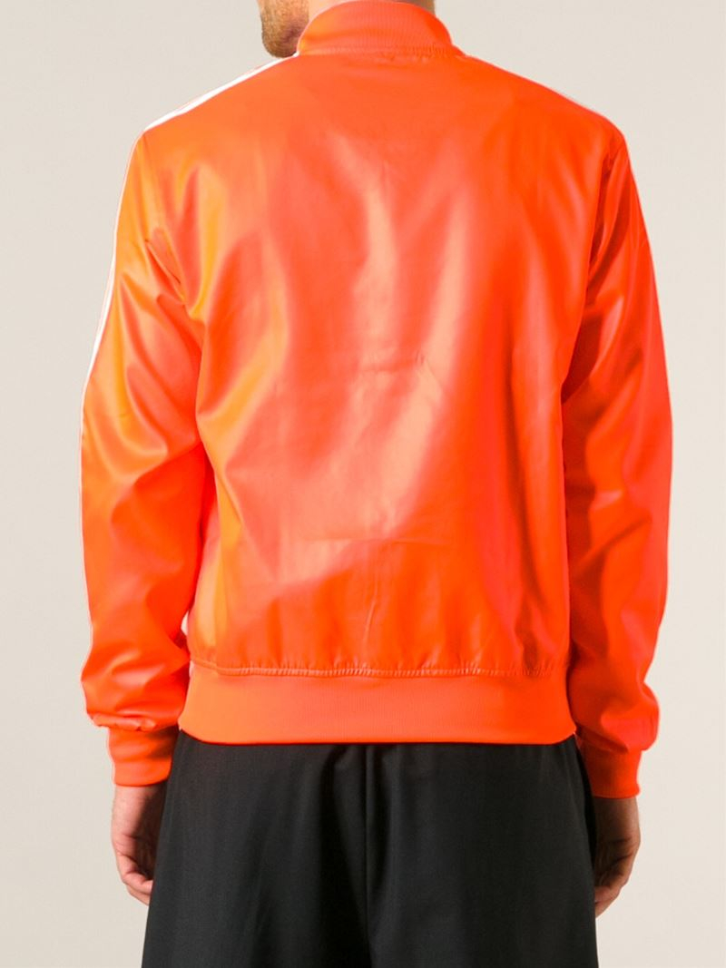 adidas Track Bomber Jacket in Orange for Men | Lyst