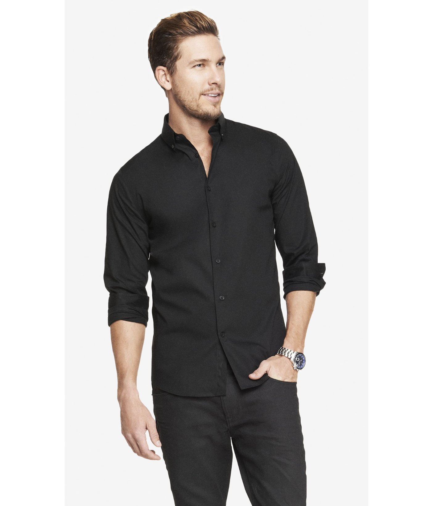 Express Cotton Fitted Button-down ...