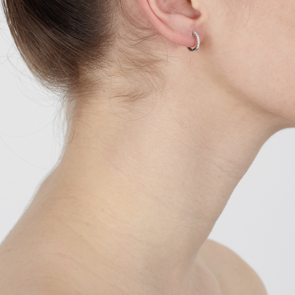 Lyst Astley Clarke Little Diamond Hoops In White Gallery