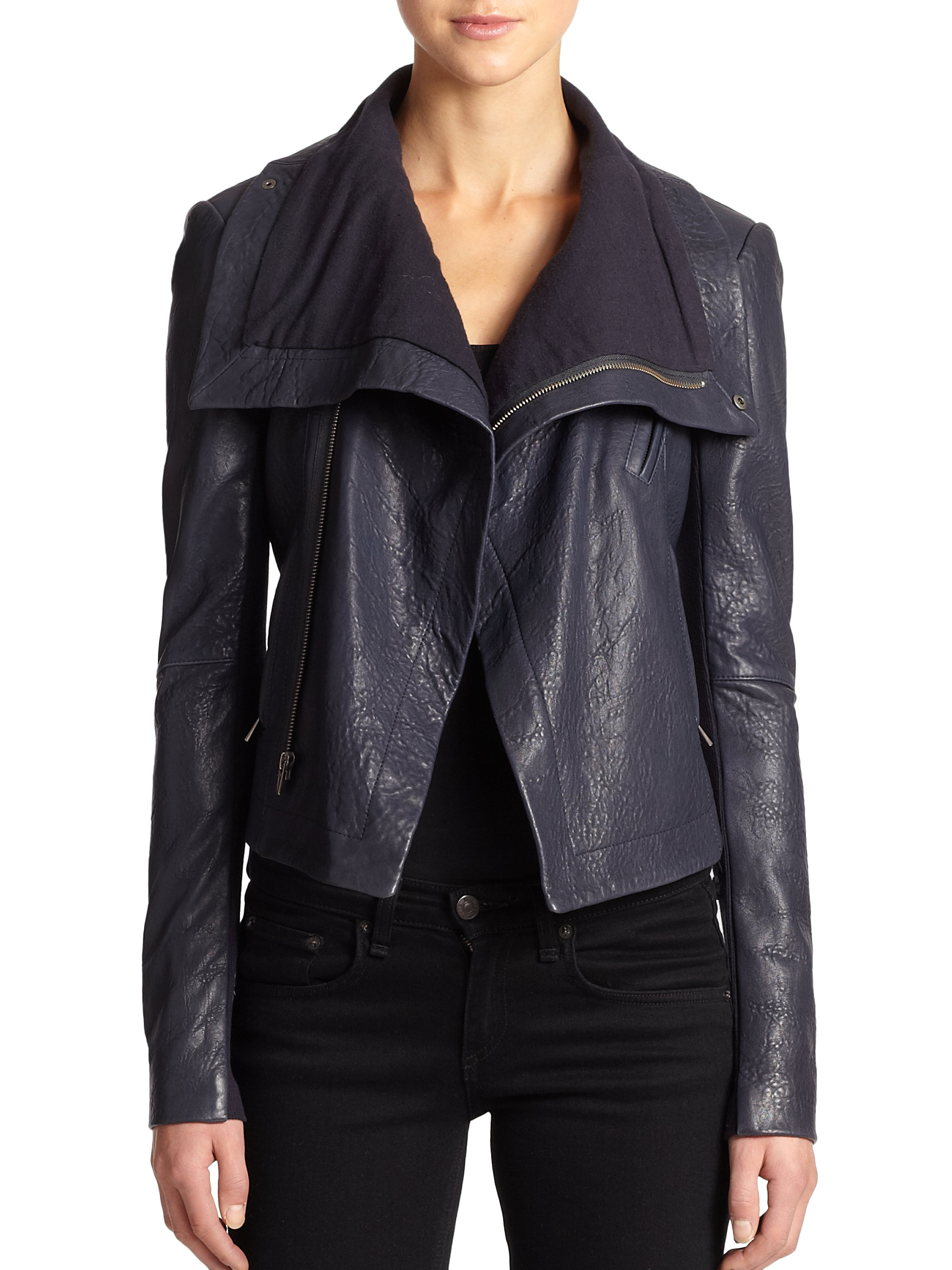 veda max classic leather jacket
