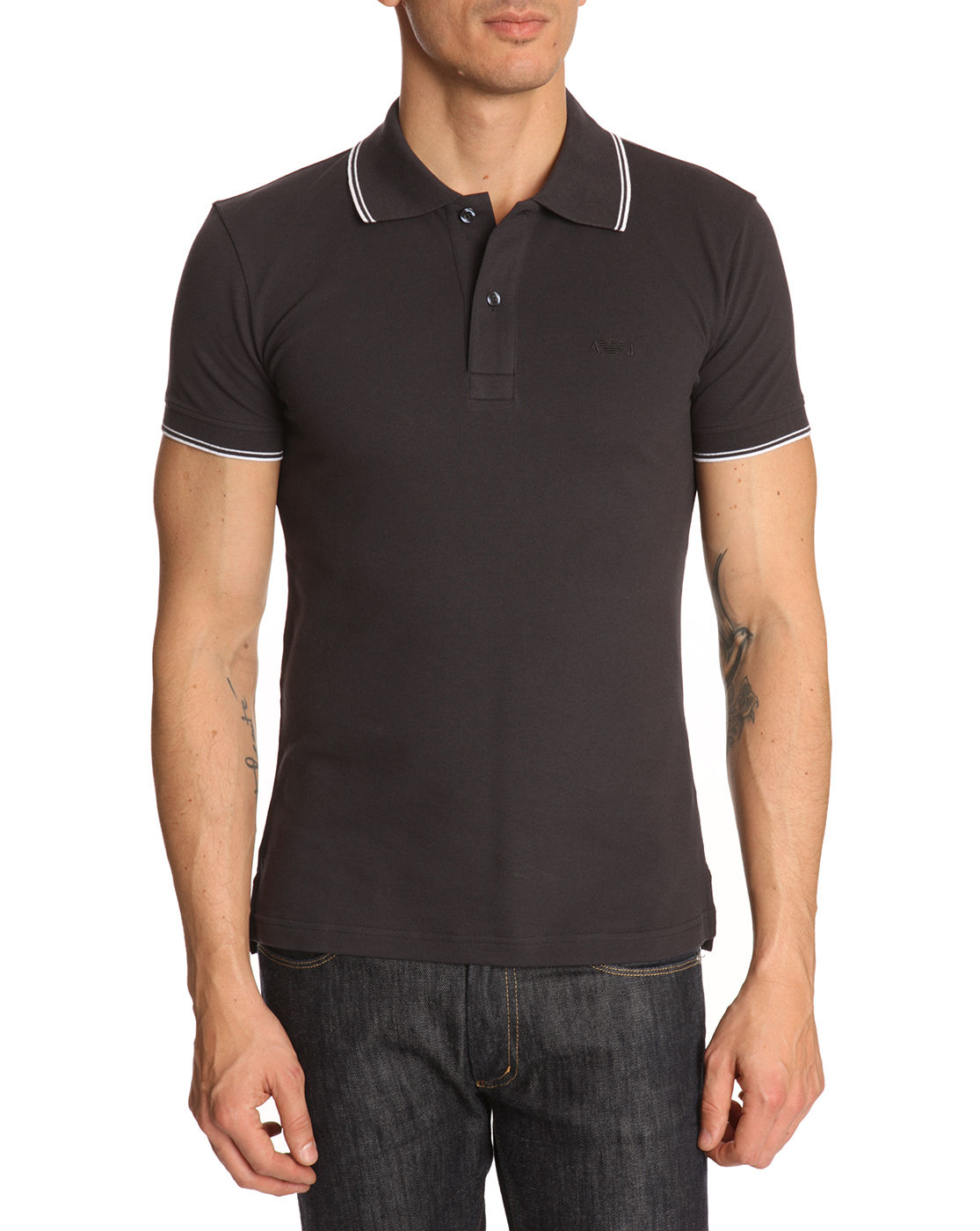 Armani jeans Aj Navy Polo Shirt in Gray for Men (navy) | Lyst