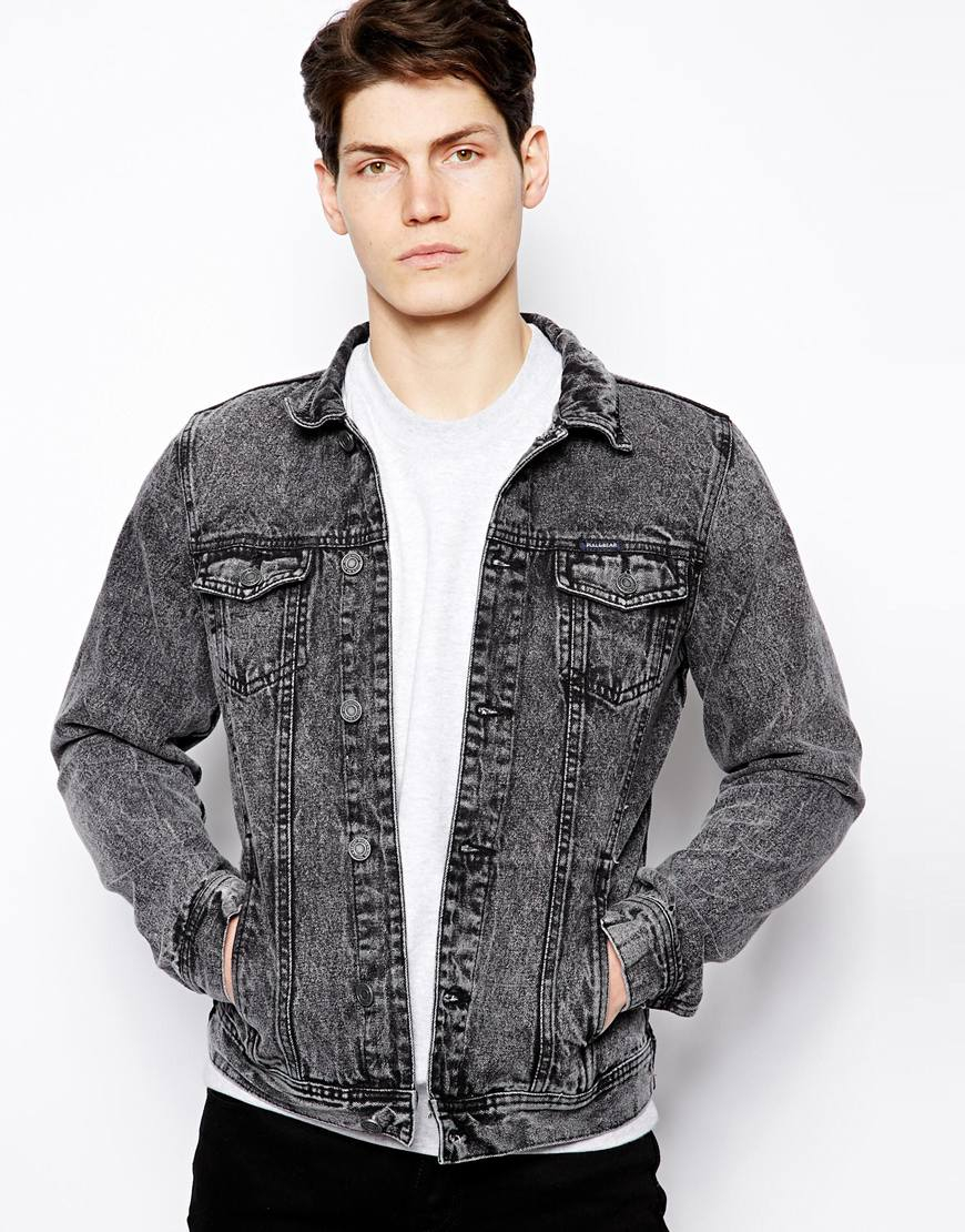 acid wash denim jacket black