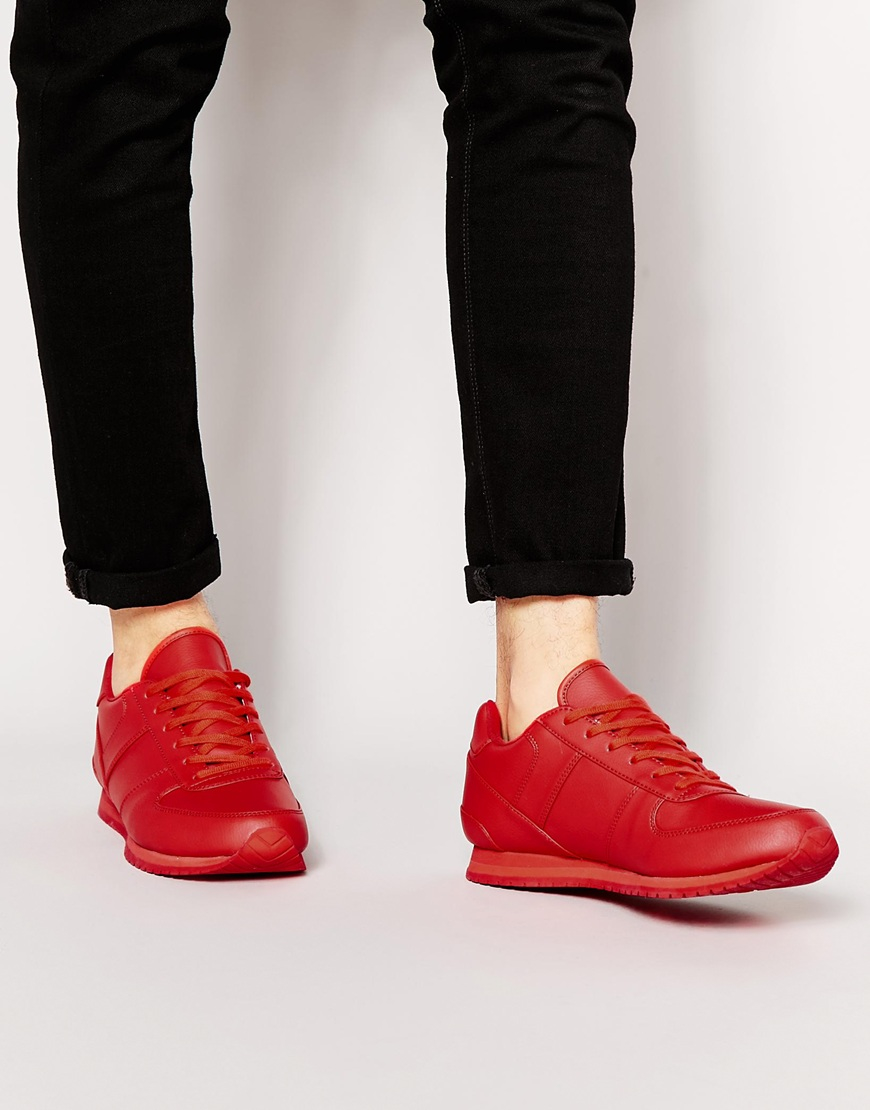 ASOS Trainers In Block Red for Men - Lyst