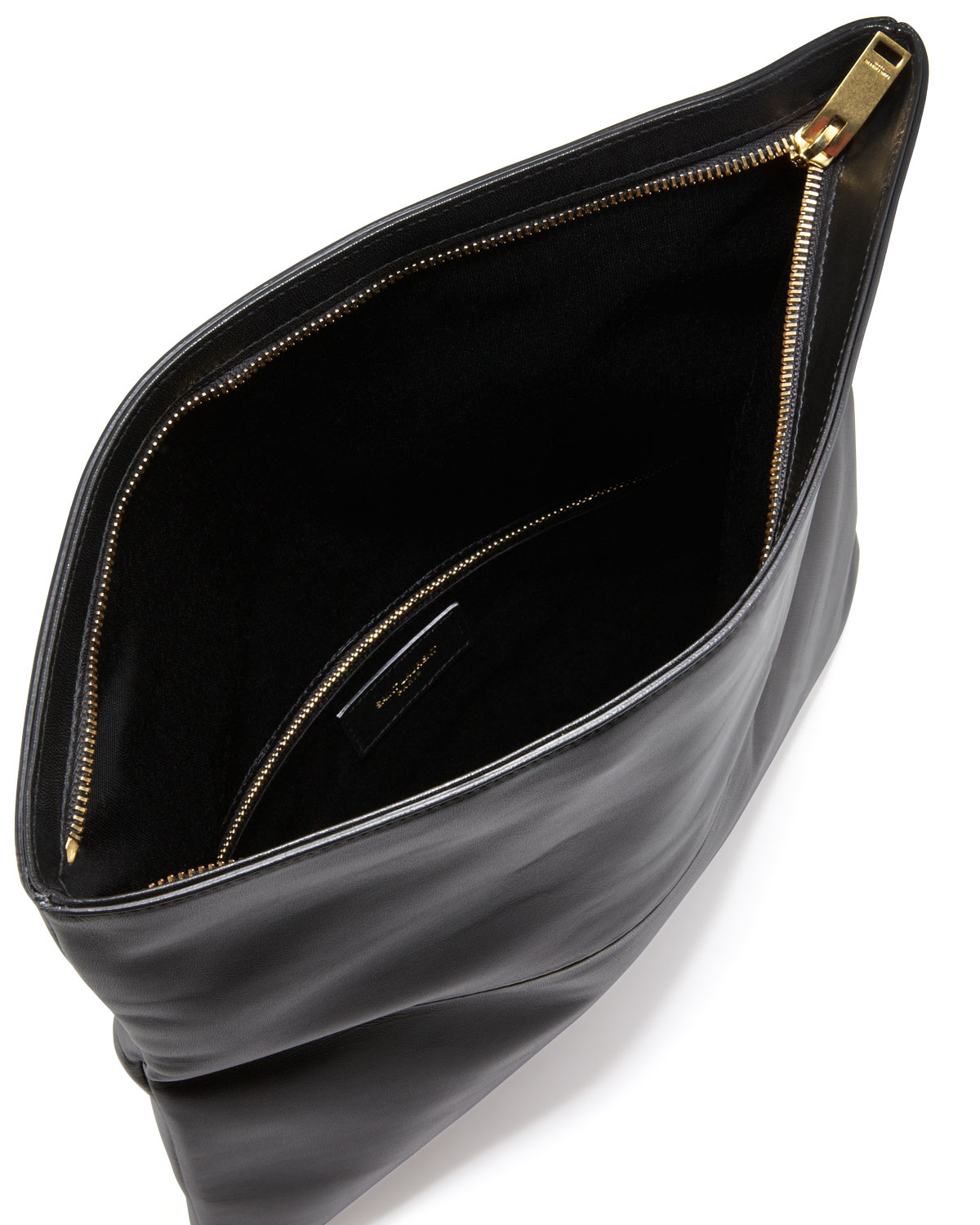 black fold over clutch bag