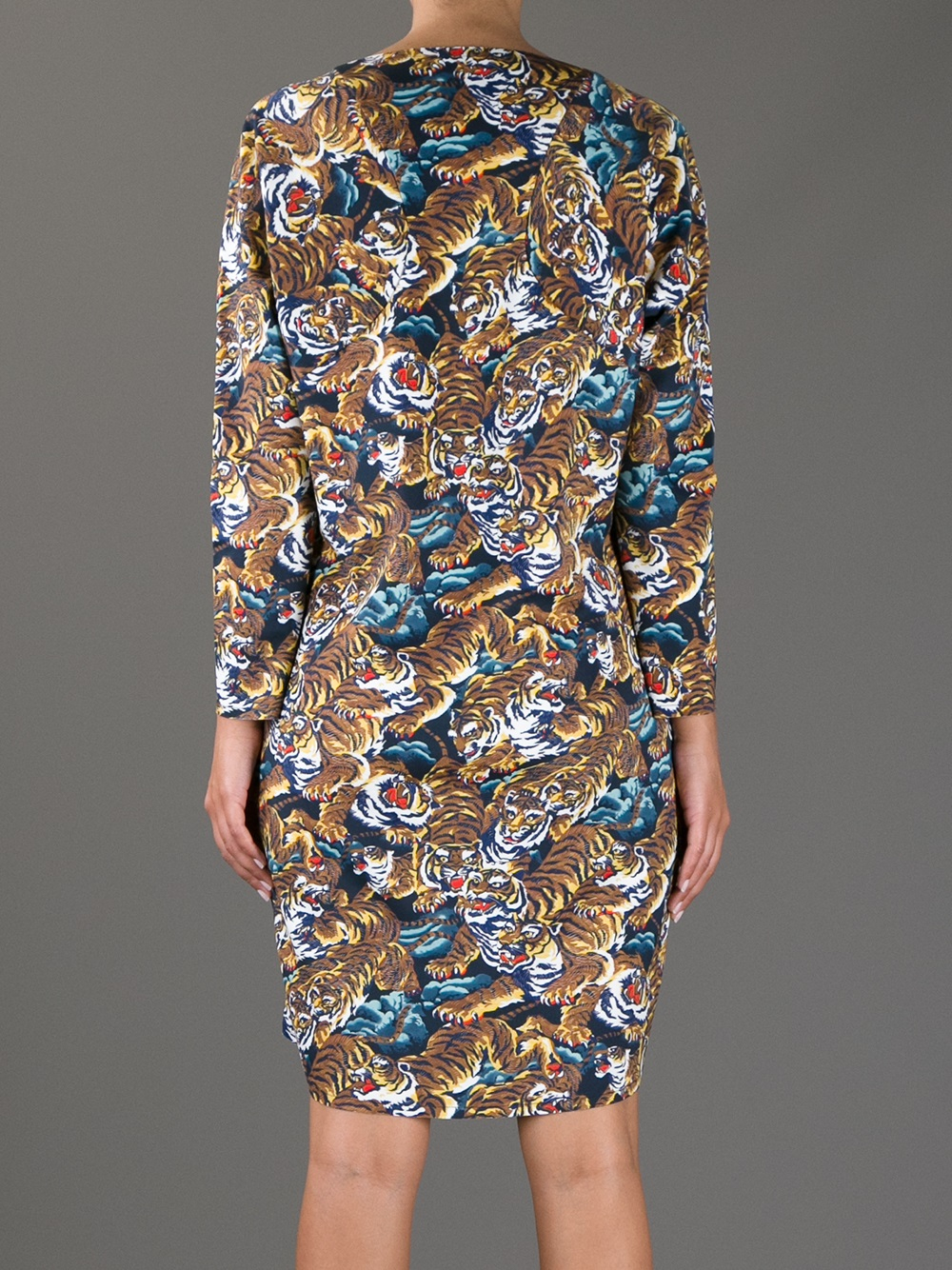 KENZO Tiger Print Dress - Lyst