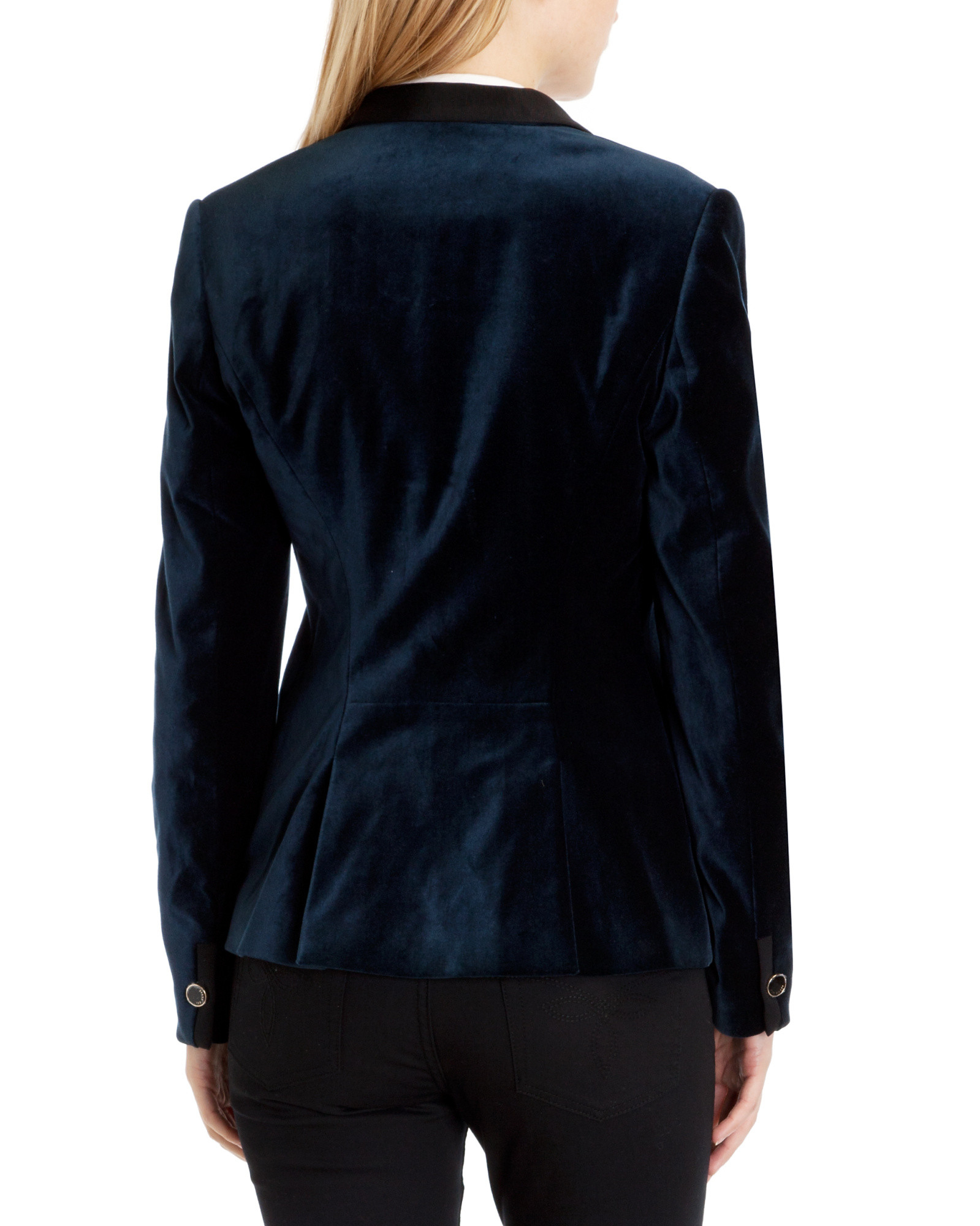 navy velvet jacket womens