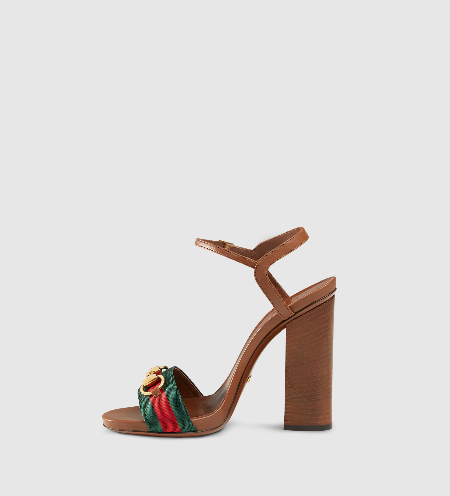 gucci leather sandal with web bow