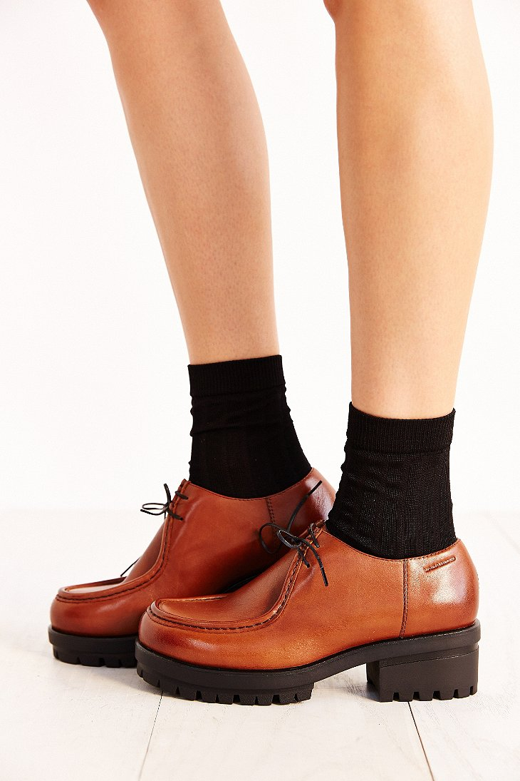 Kayla Leather Oxford Brown | Lyst