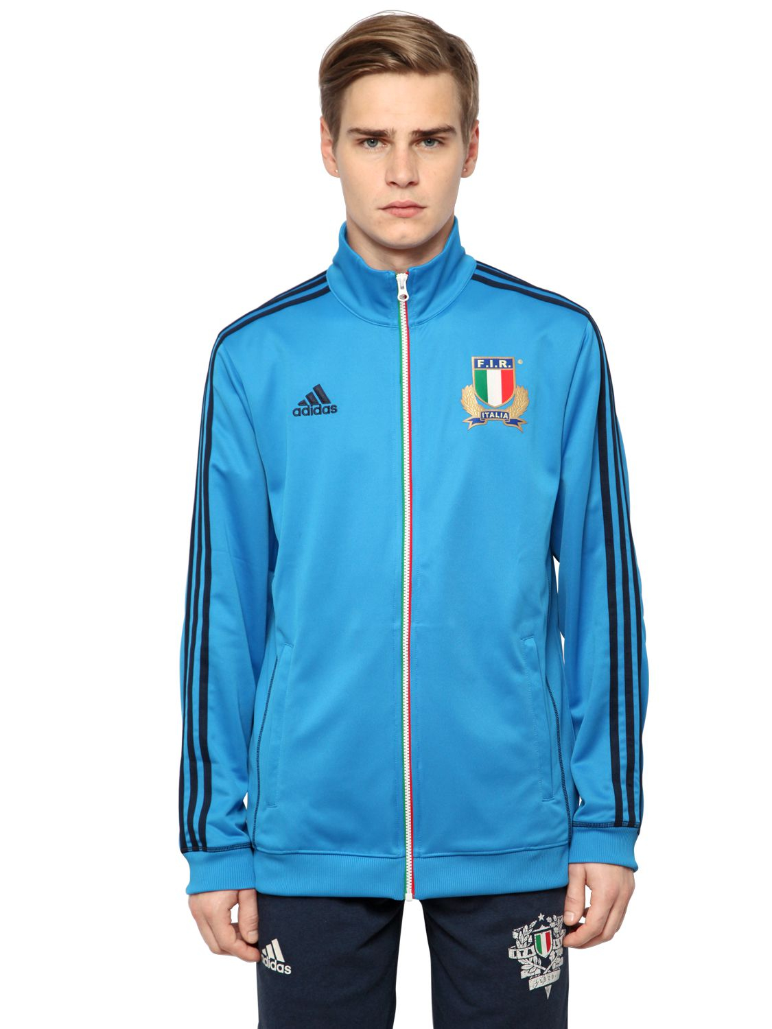 Lyst - Adidas originals Italy Rugby Team Zip-up Track Jacket in Blue