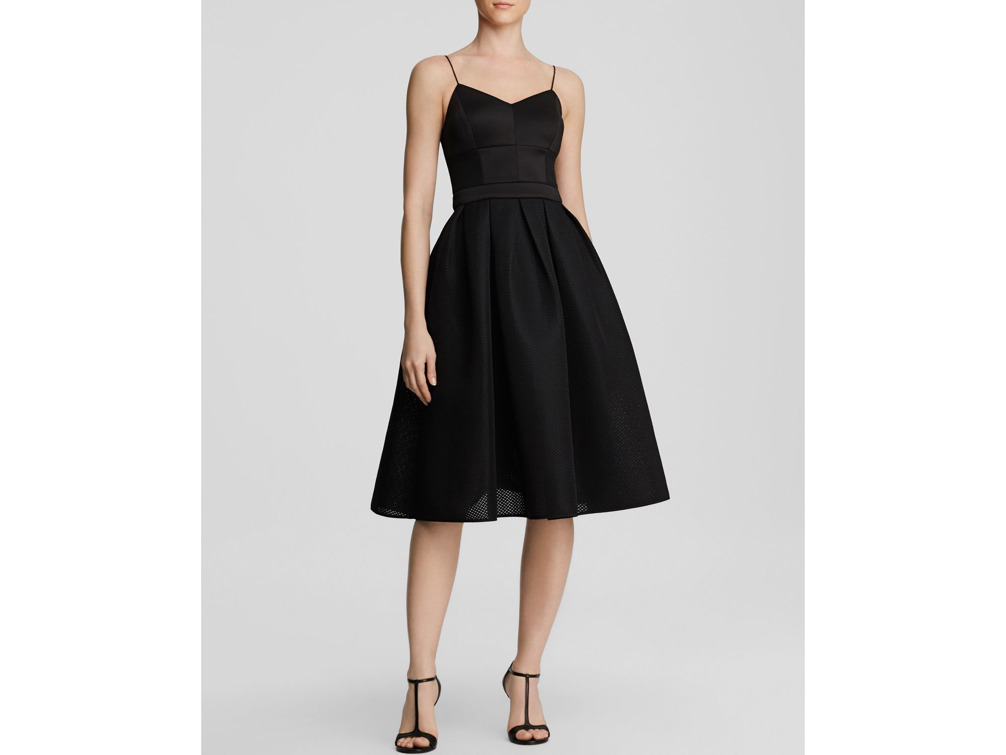 Lyst Cynthia Rowley Dress Neoprene Mesh In Black Gallery